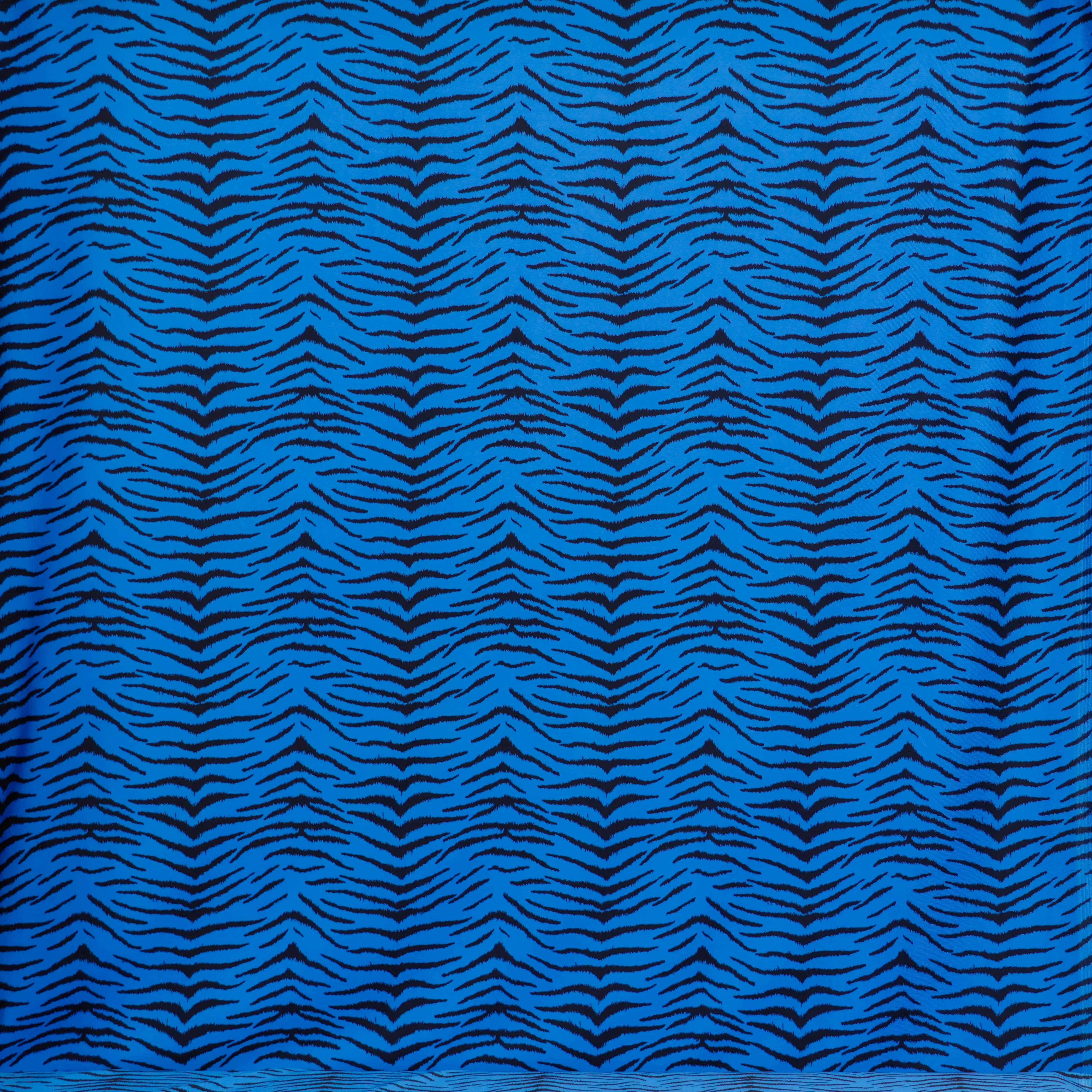 Badpakstof zebraprint blauw