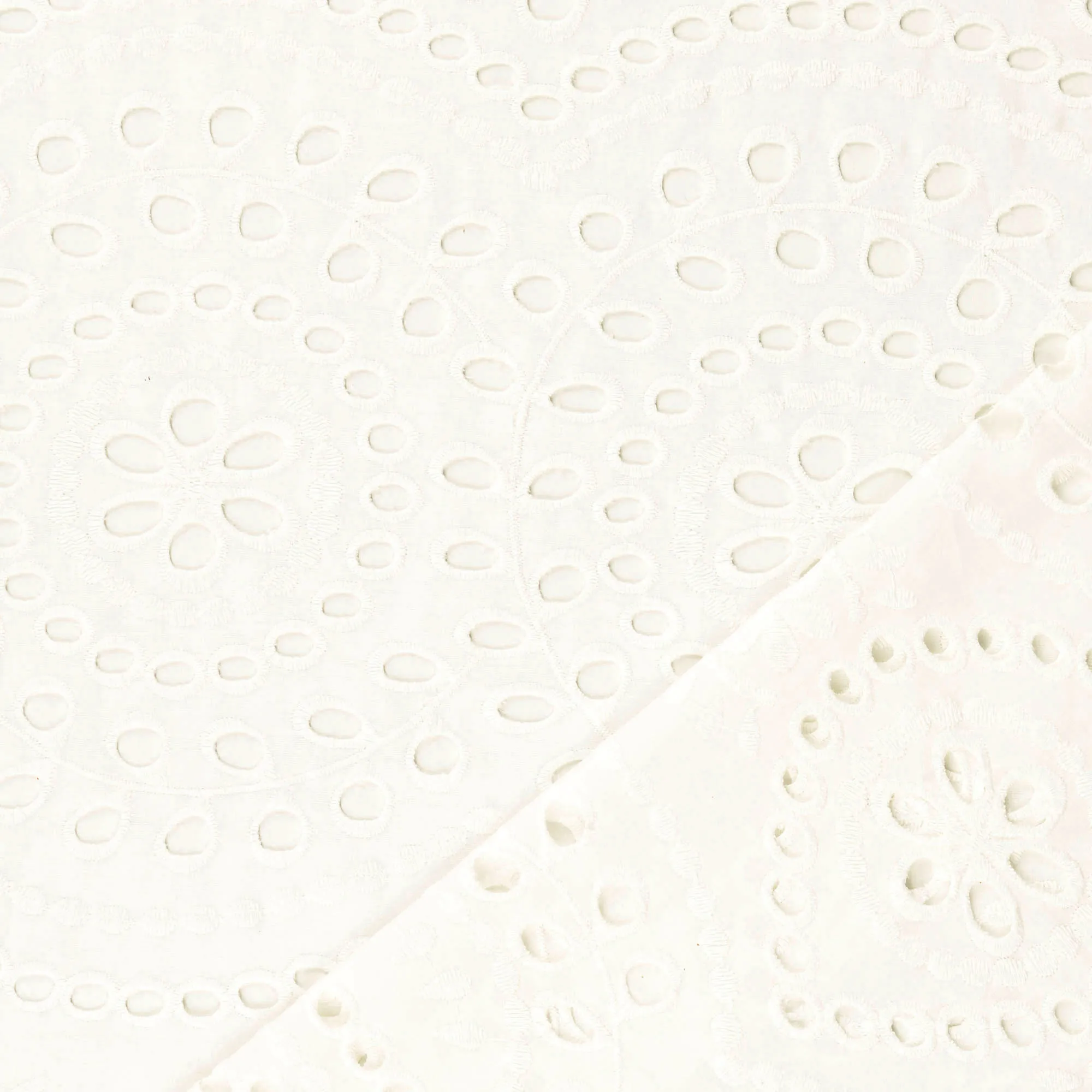 Broderie wit met bloemen