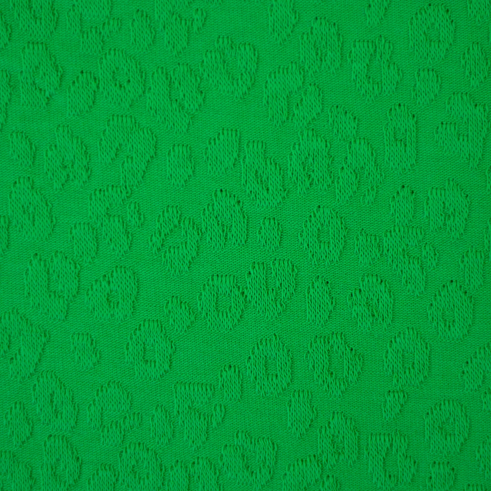 Jacquard jersey groen met luipaard patroon