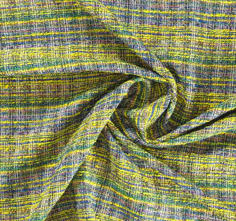 Tweed geel groen multicolor  - Lorré