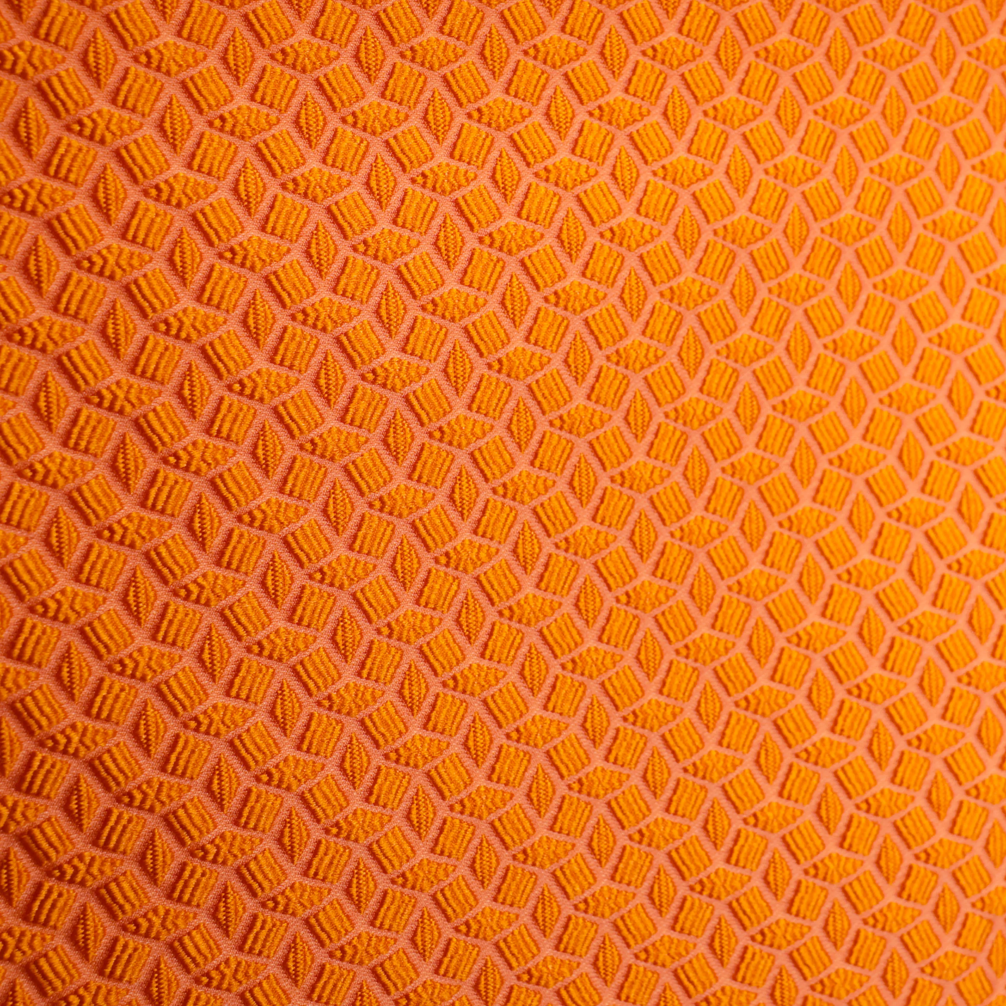 Jacquard oranje met geometrisch patroon  - Lorré