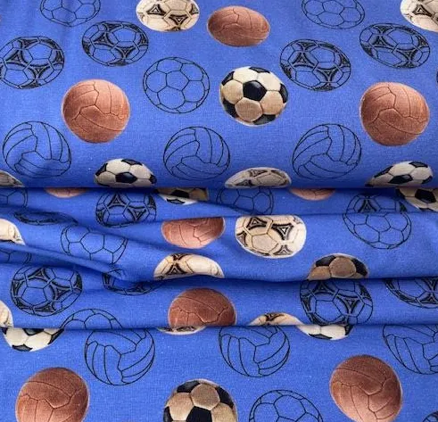Tricot blauw met ballen