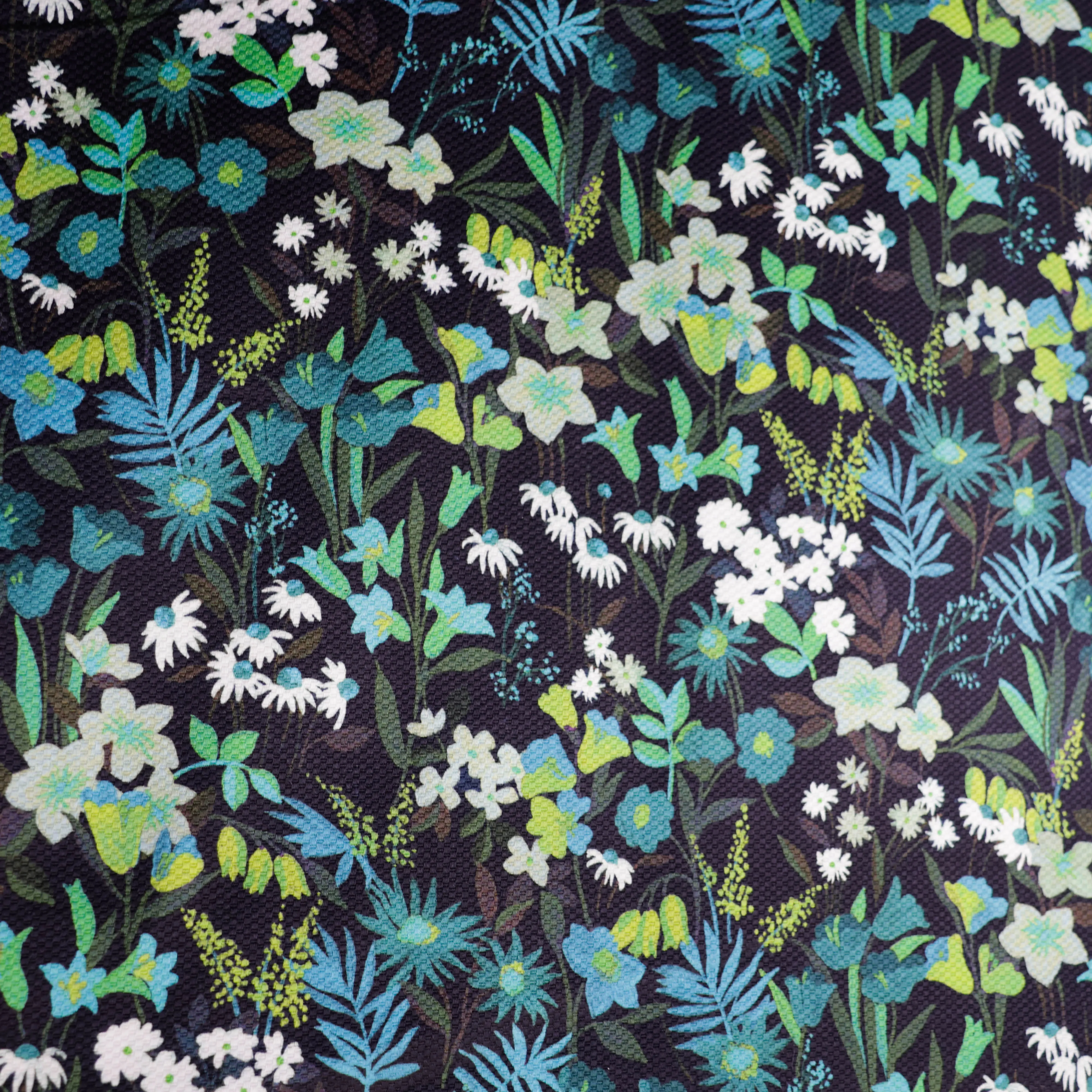 Canvas groen met bloemen