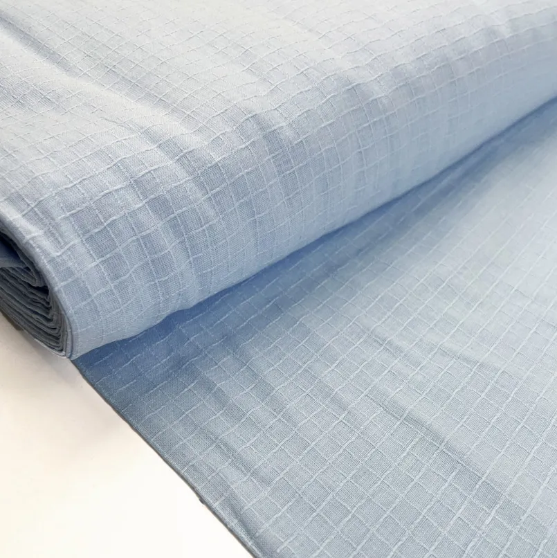 Katoen ingeweven ruitjes blauw - Fibre Mood