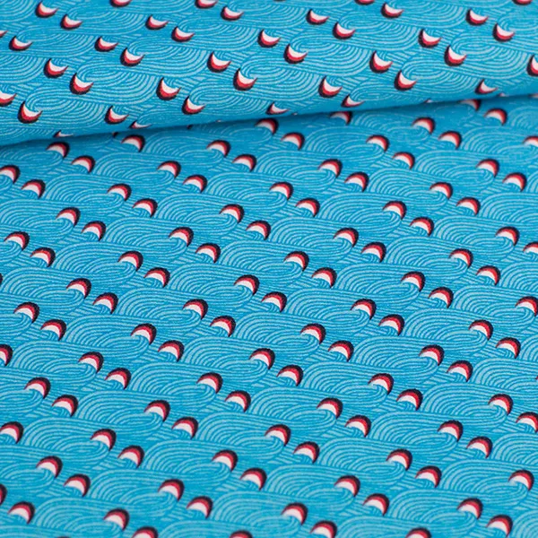 katoen We Want Waves Blue Soft Cactus