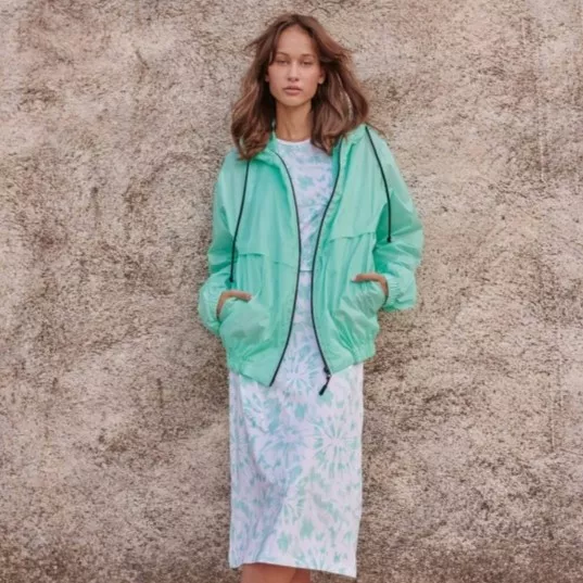 Tricot wit met munt tie dye - Katia
