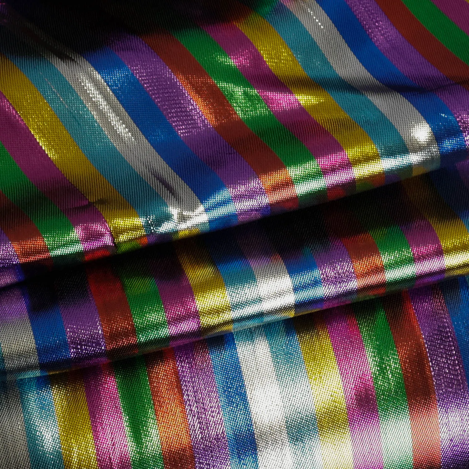 Polyester multicolor gestreept glanzend