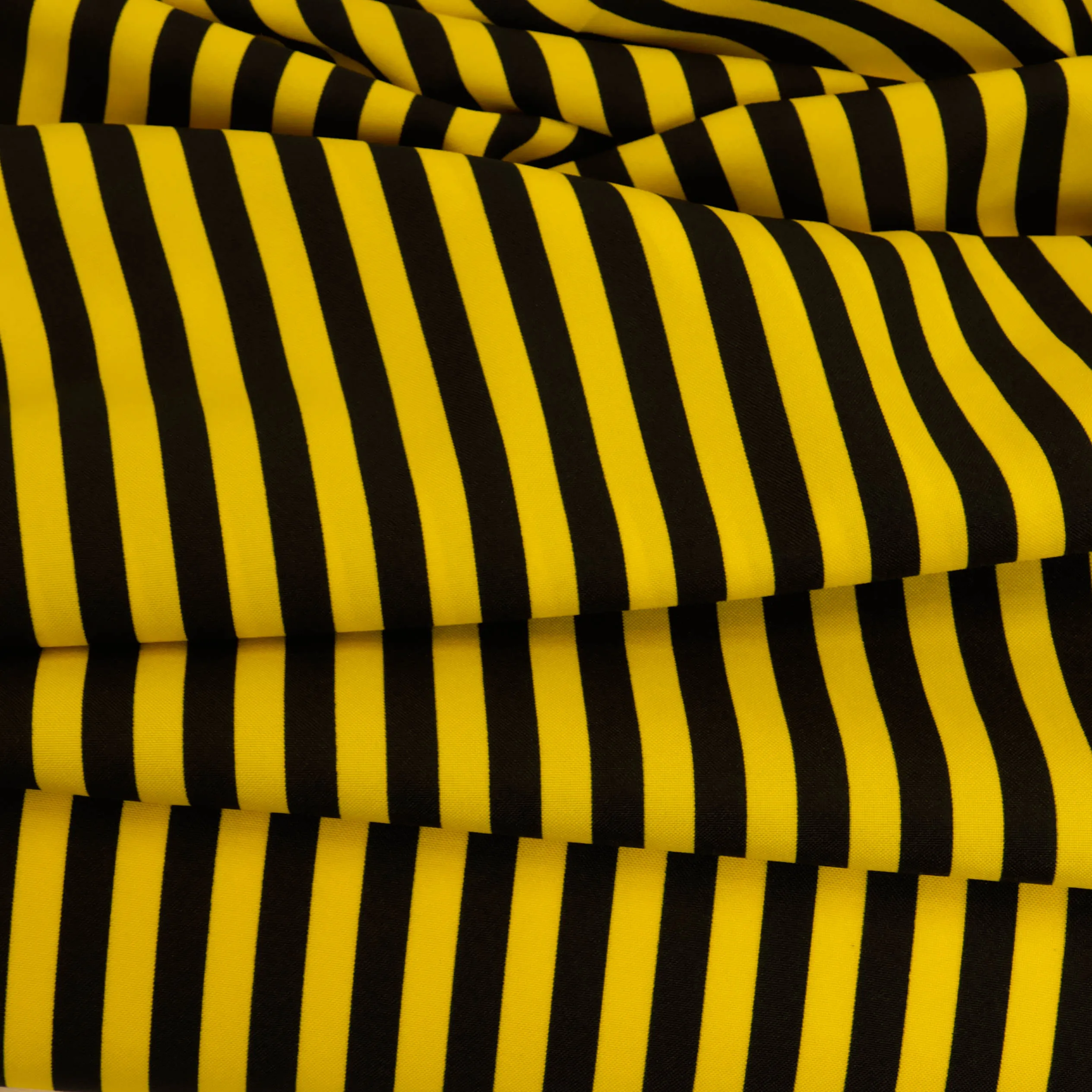 Polyester zwart geel gestreept