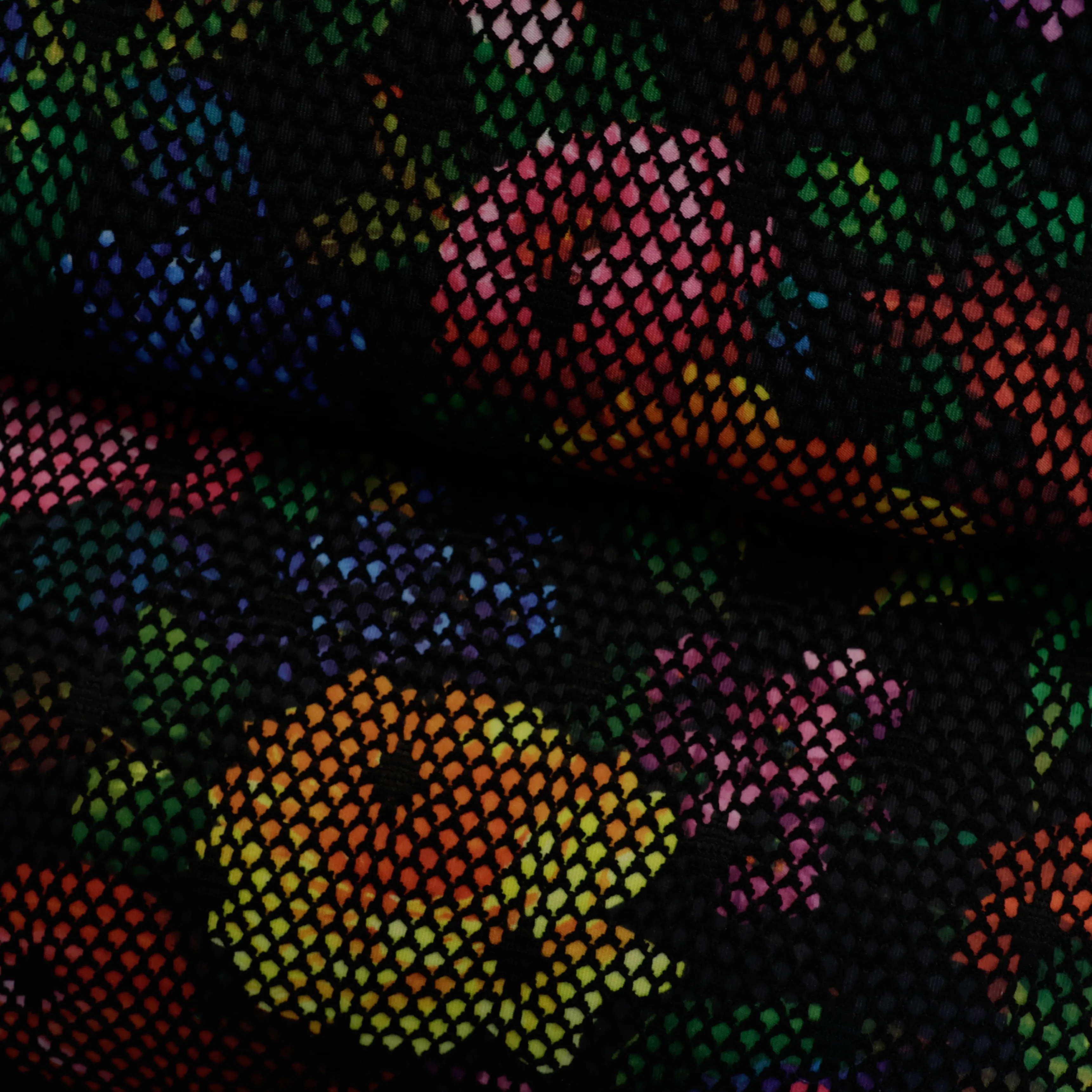 Polyester met netstructuur met bloemenpatroon