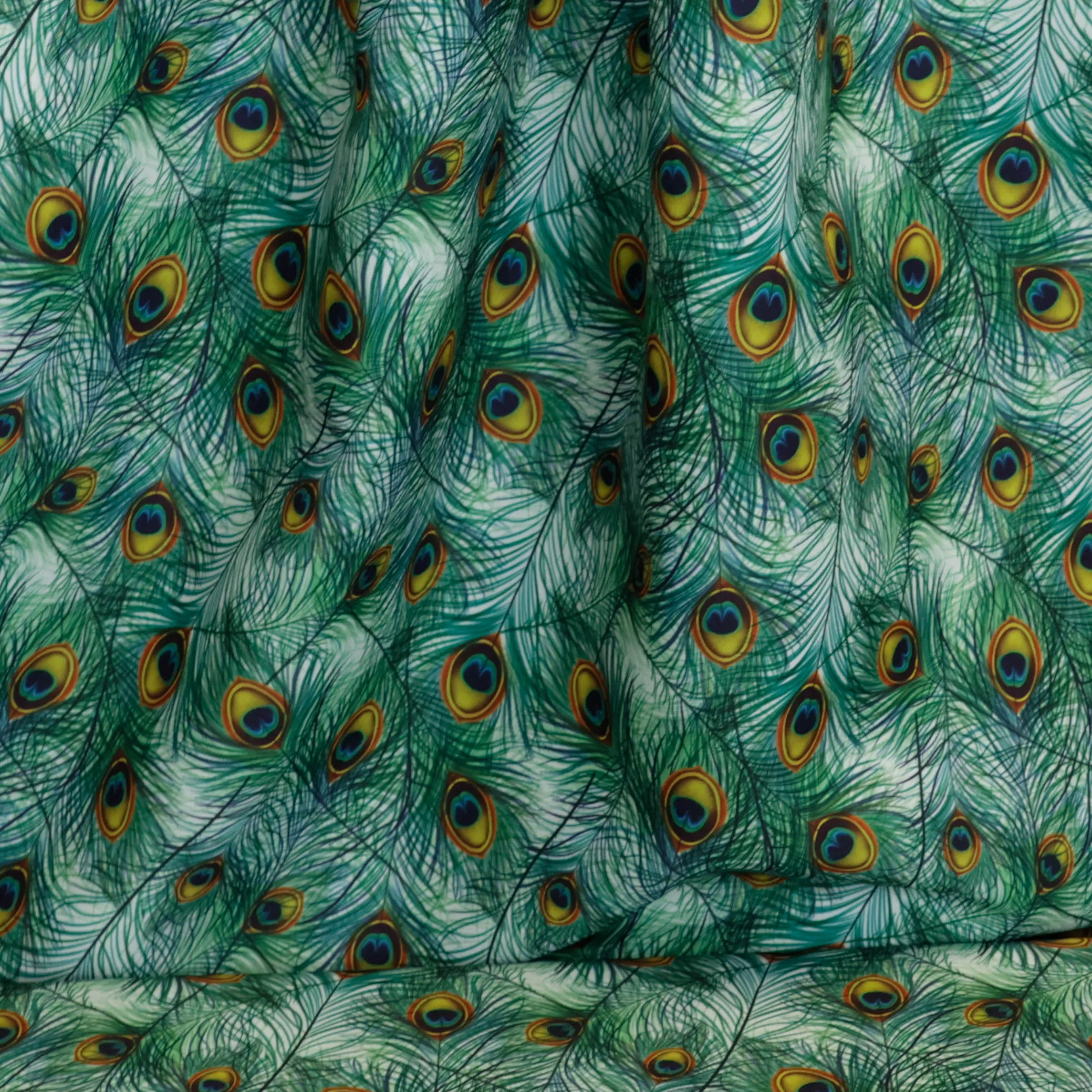 Polyester met pauwenverenpatroon