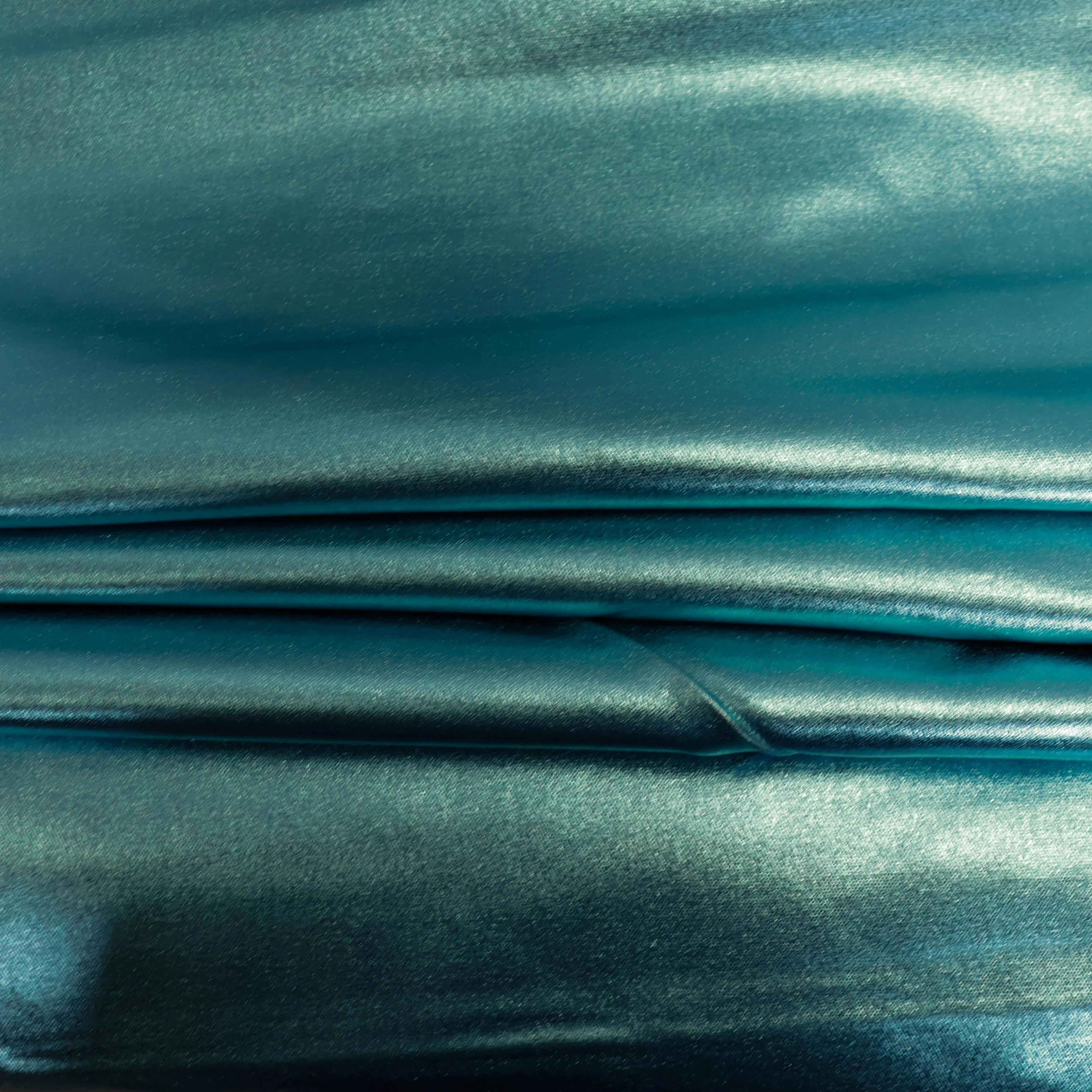 Rekbare polyester metalic turquoise