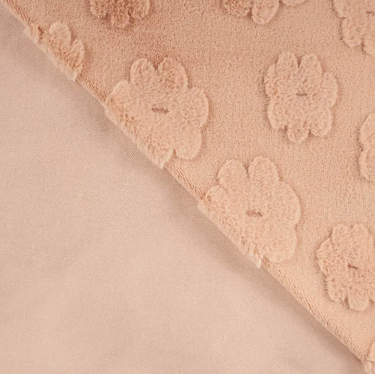 'Fancy fur' pels zalmkleurig met bloemen