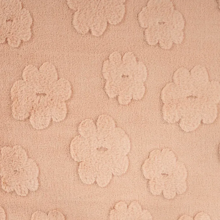 'Fancy fur' pels zalmkleurig met bloemen