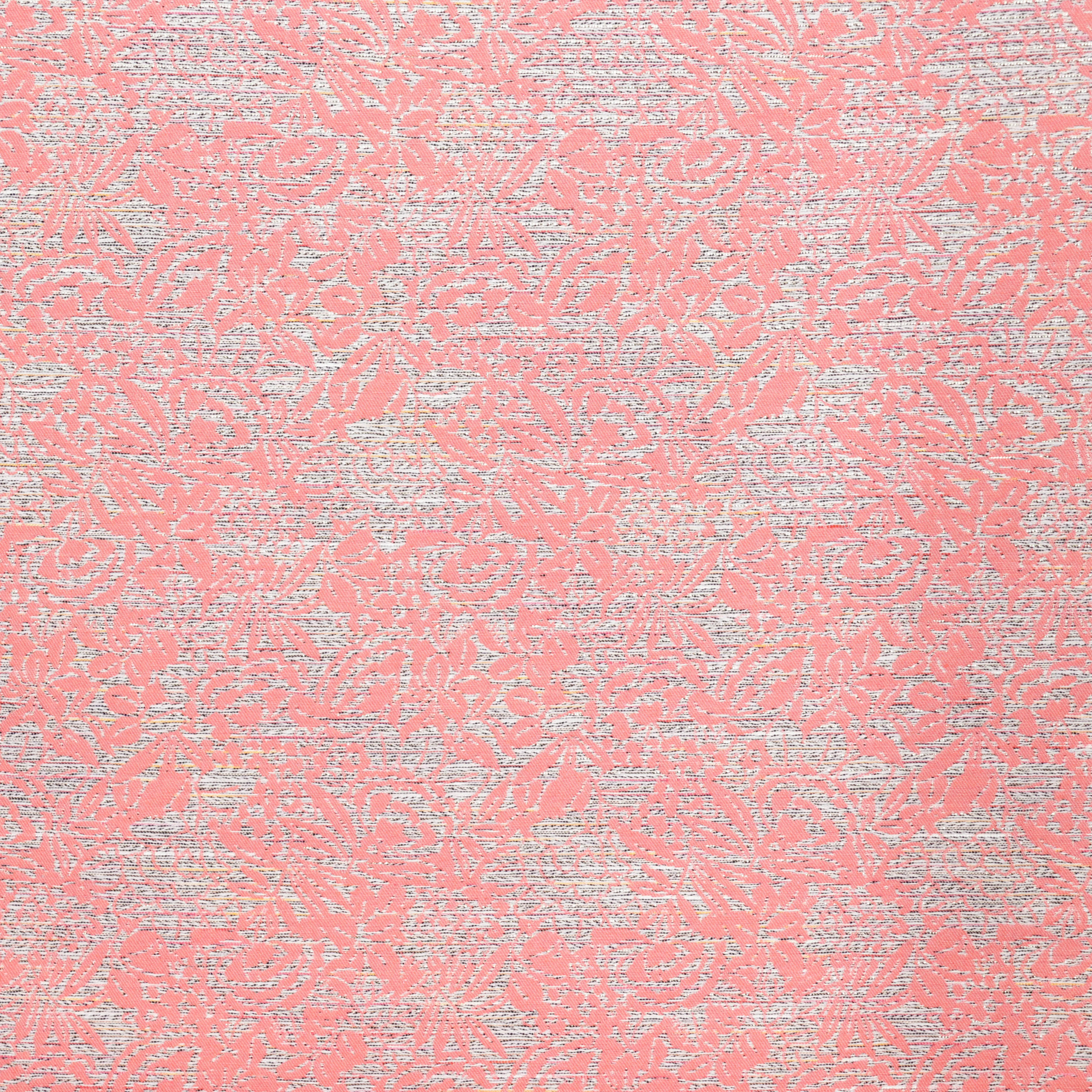 Chanelstof zwart/wit gestreept met roze motief en glinstering