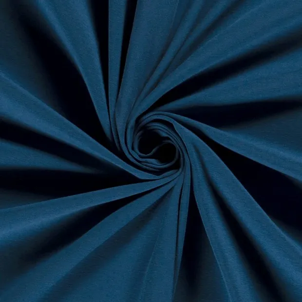 Katoen tricot pauw blauw