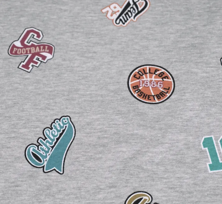 Sweaterstof grijs met patches  - Qjutie & the Qjutest