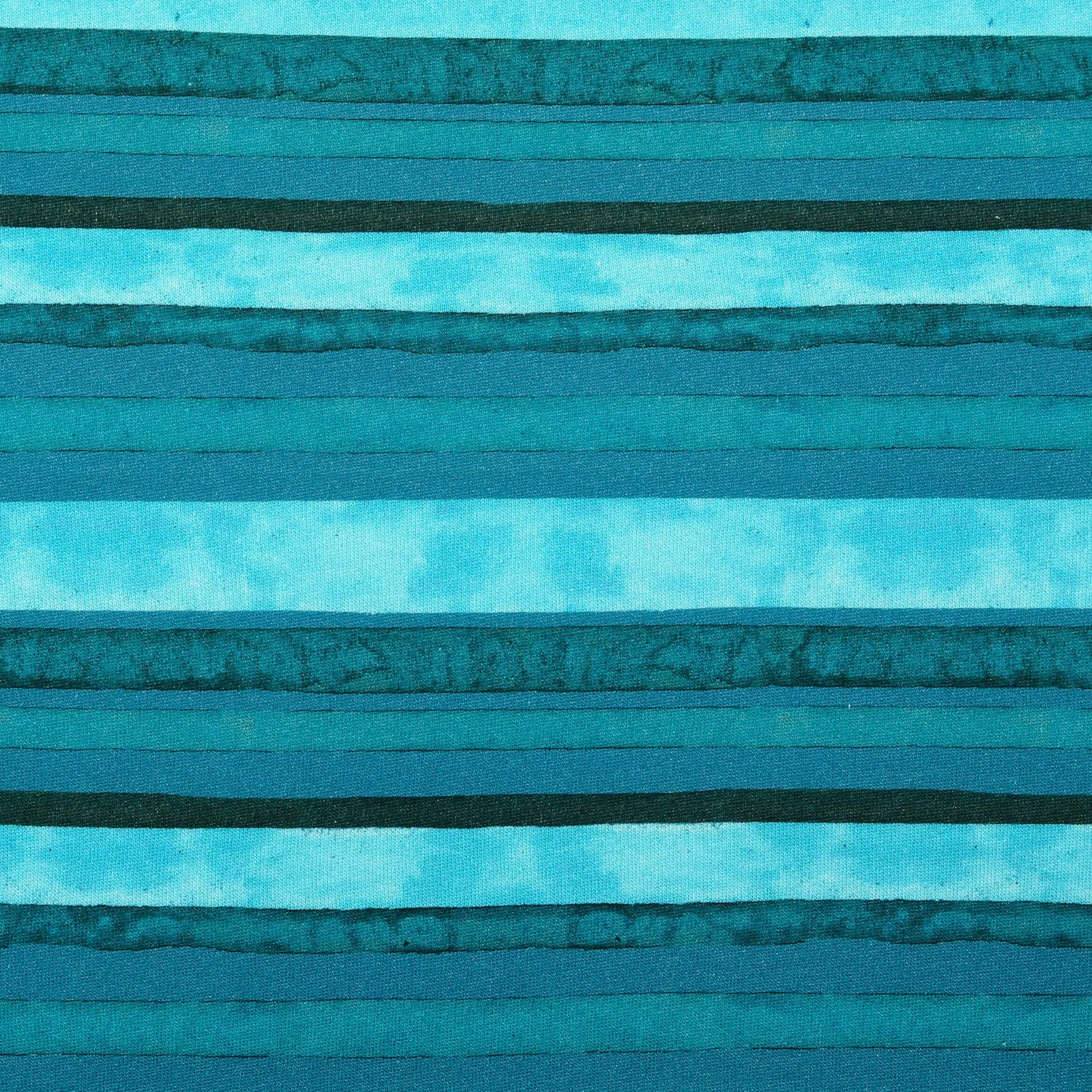 Sweaterstof gestreept turquoise