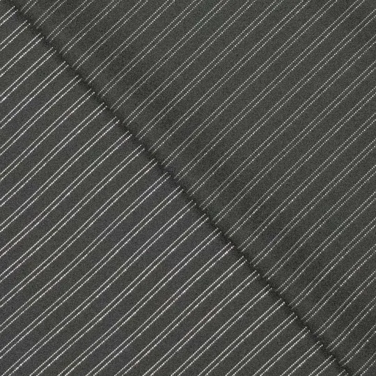 Geweven stof zwart met zilveren glitter strepen