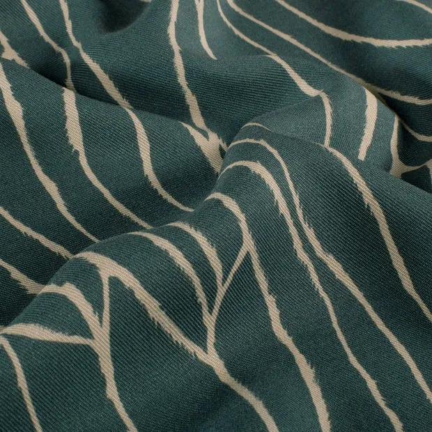 Viscose met keperbinding staalblauw met abstract patroon - My Image