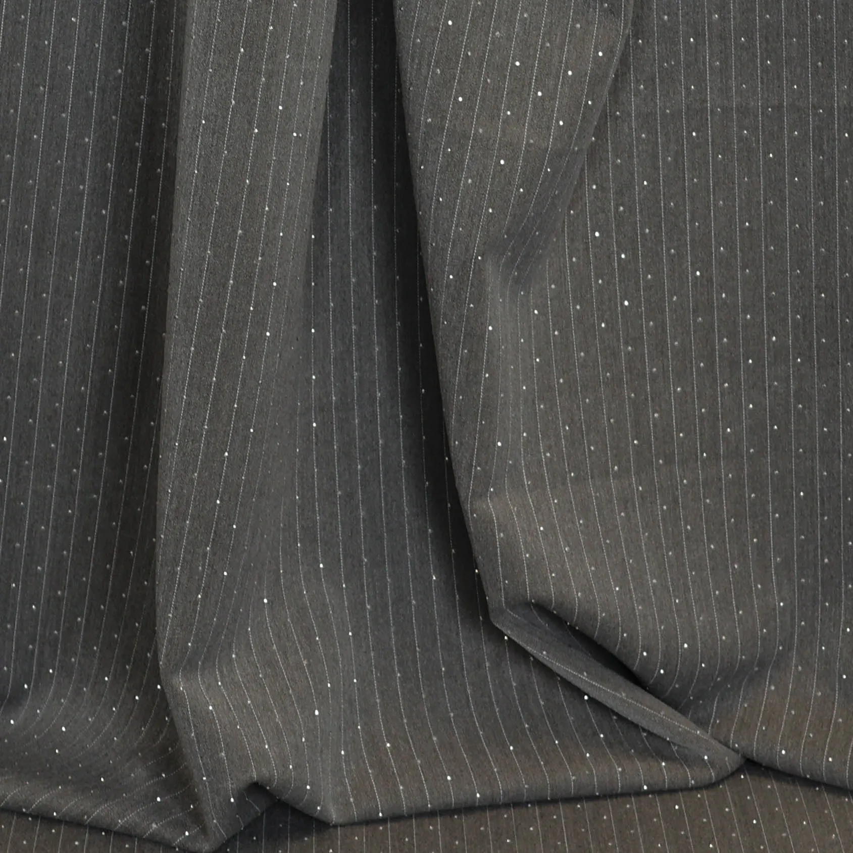 Stretch polyestermengeling gestreept met strass - Knipmode