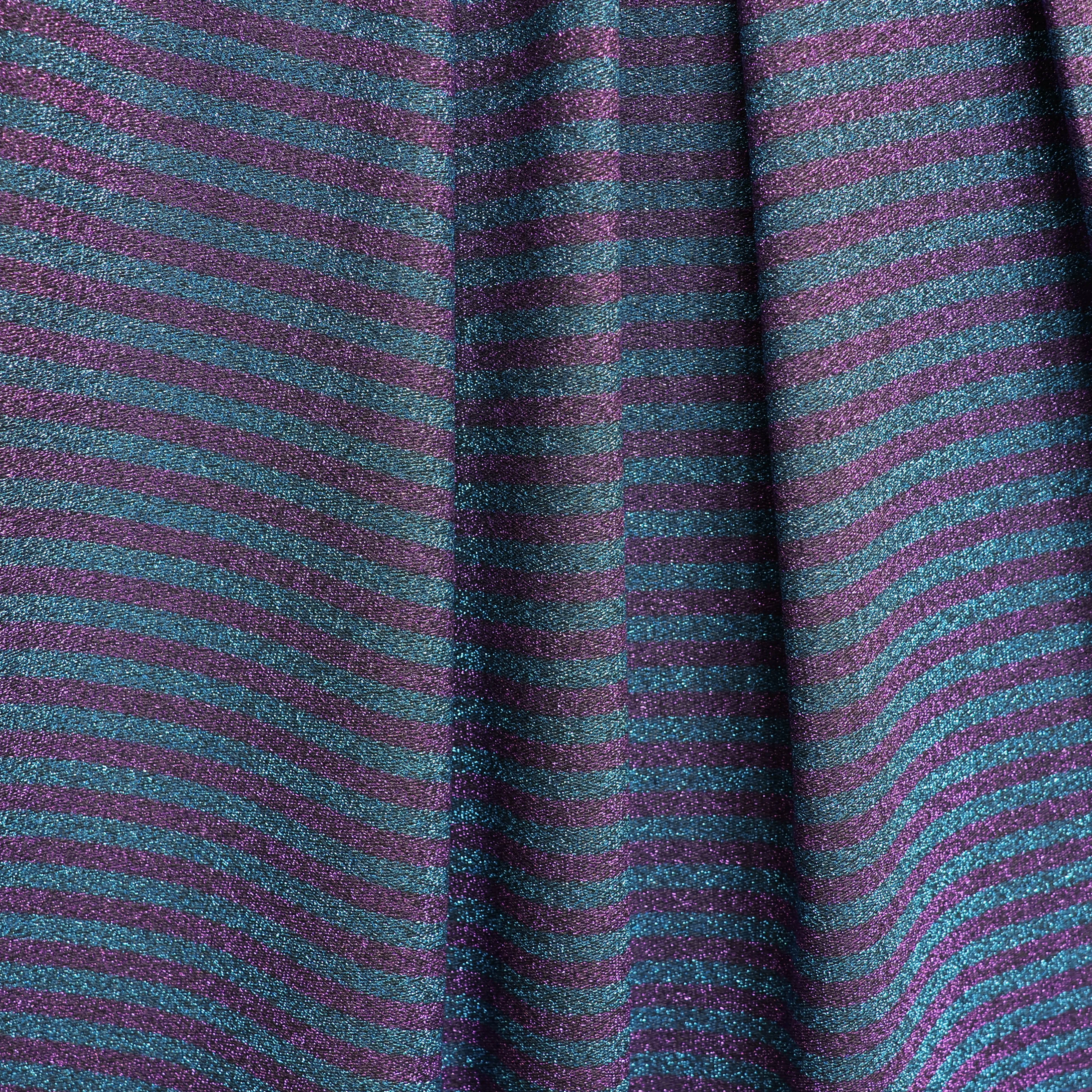 Breistof fuchsia en blauw gestreept - Knipmode