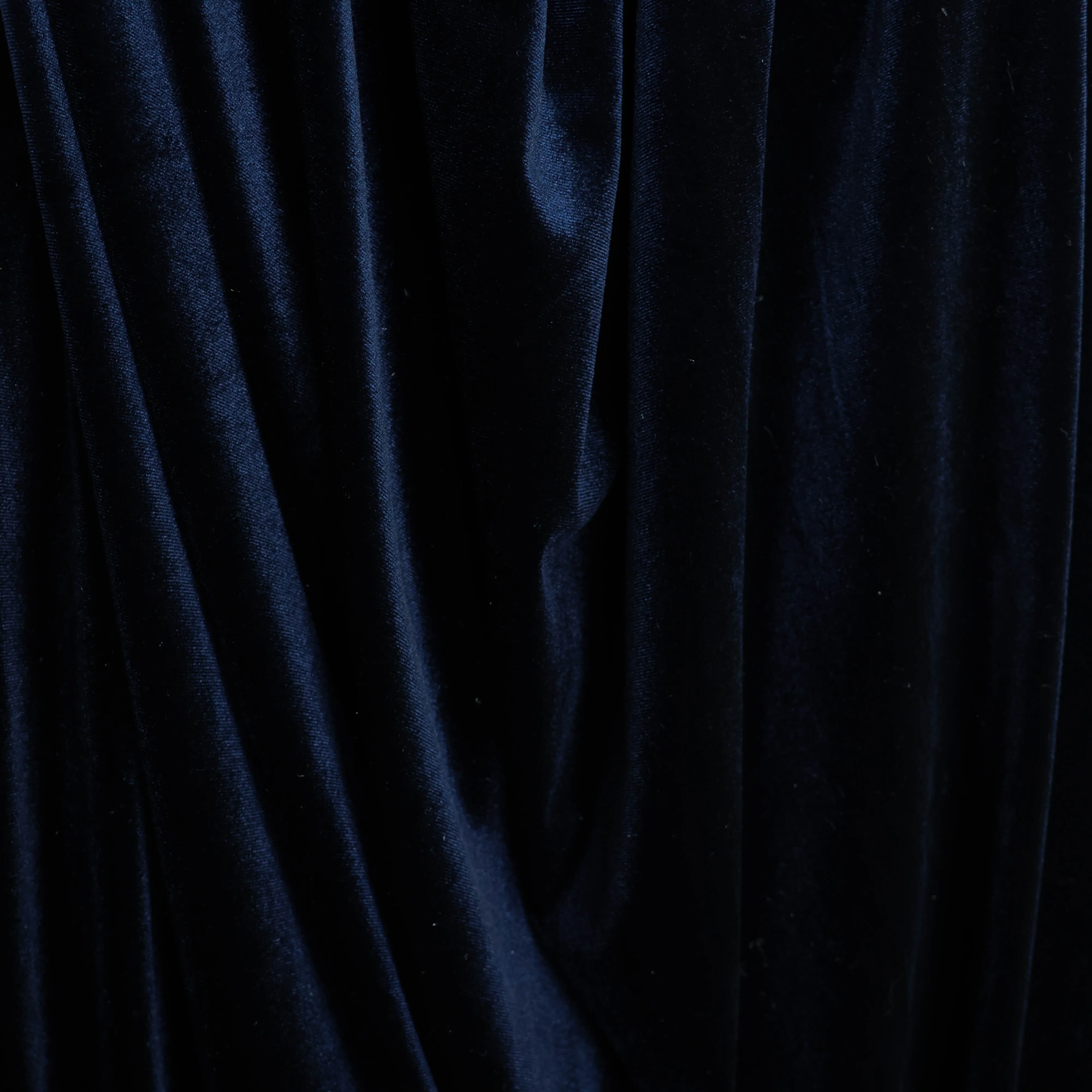 Stretch fluweel navy blauw