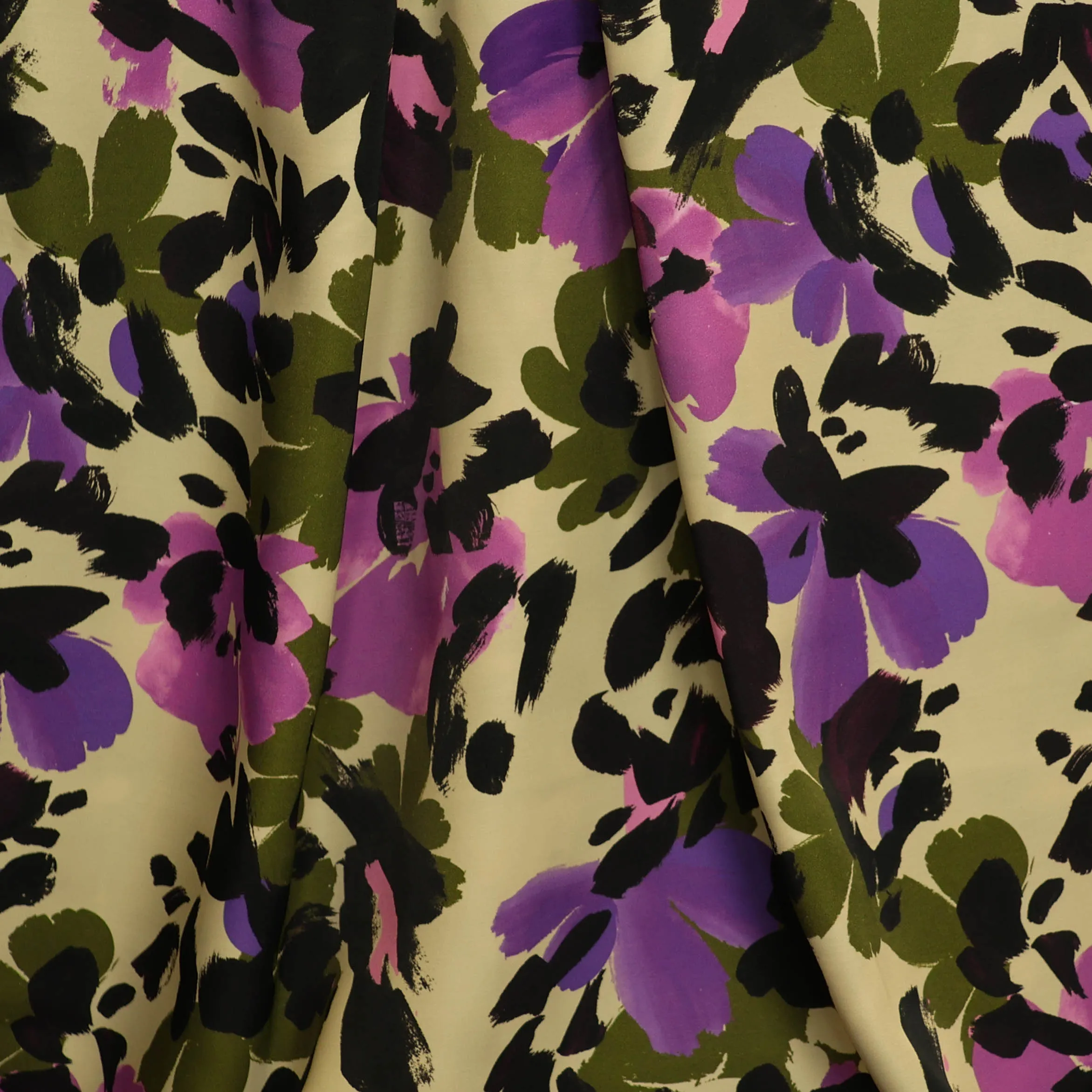 Viscose ecru met print