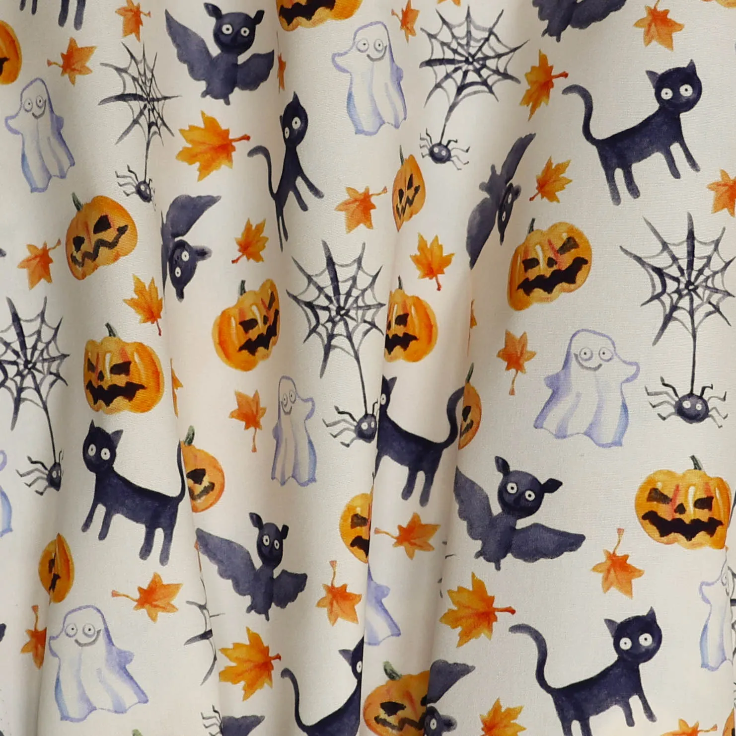 Canvas wit met halloweenprint