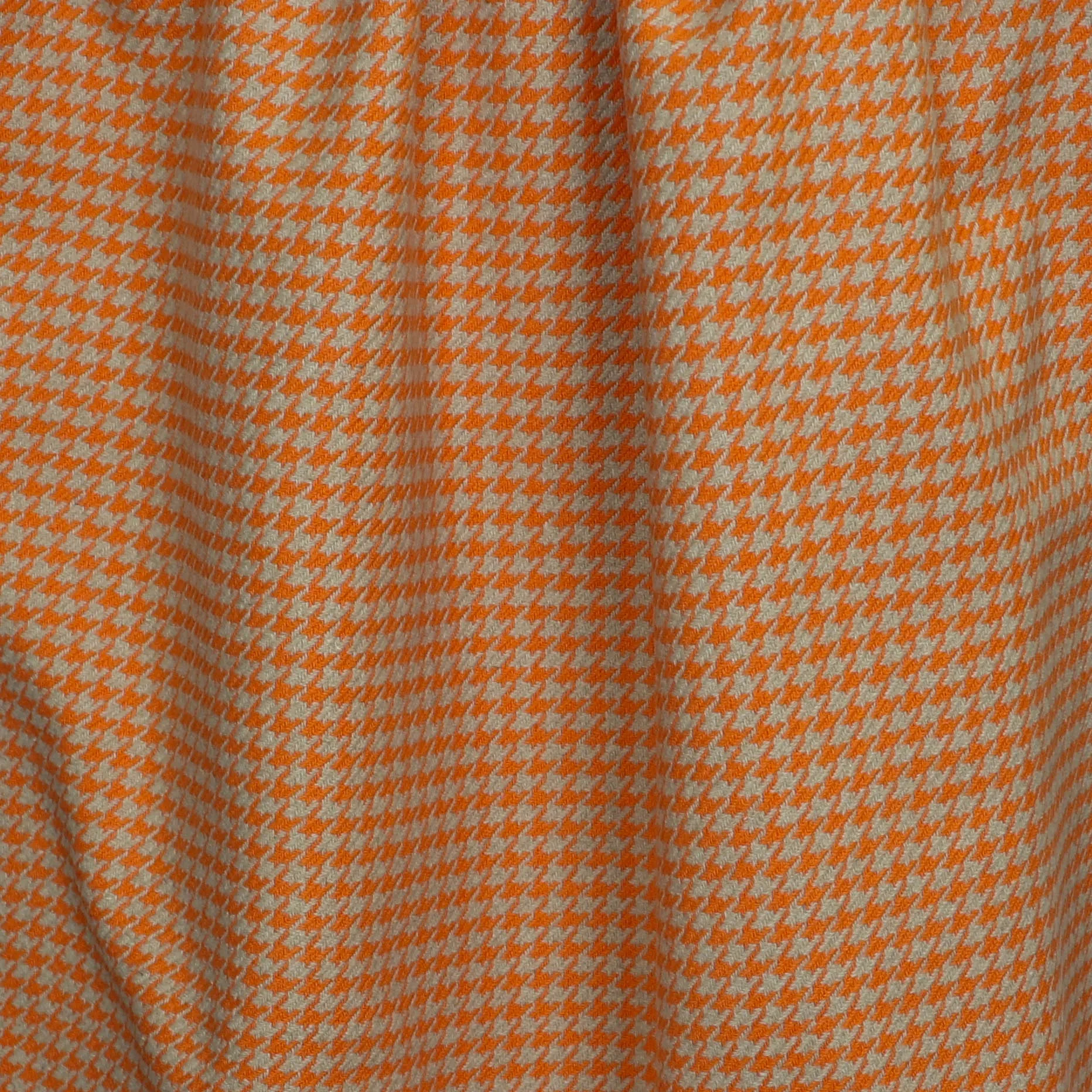 Jacquard pied de poule beige en oranje