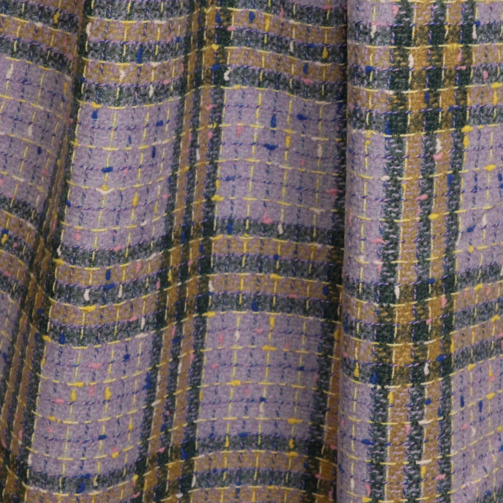 Manteltweed lila geruit - Katia Fabrics