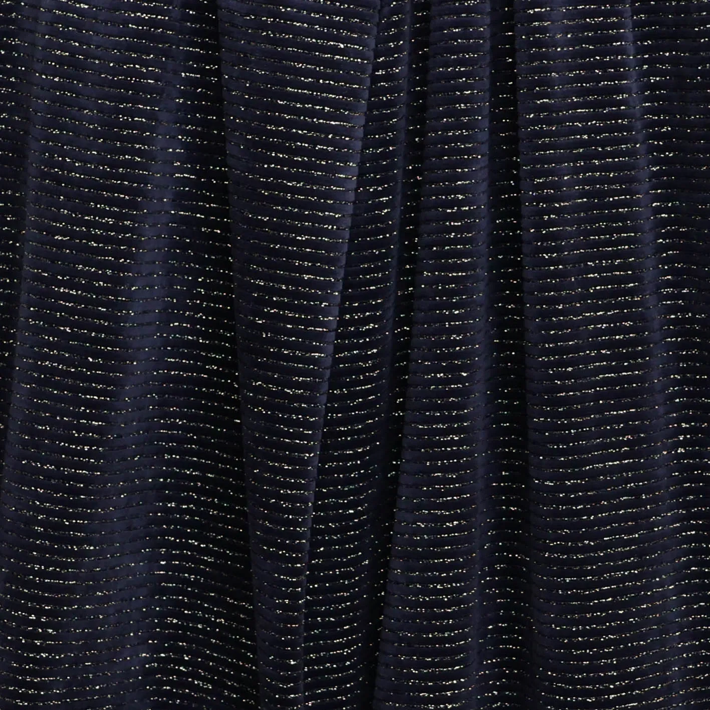Ribfluweel met glitterdraad navy blauw