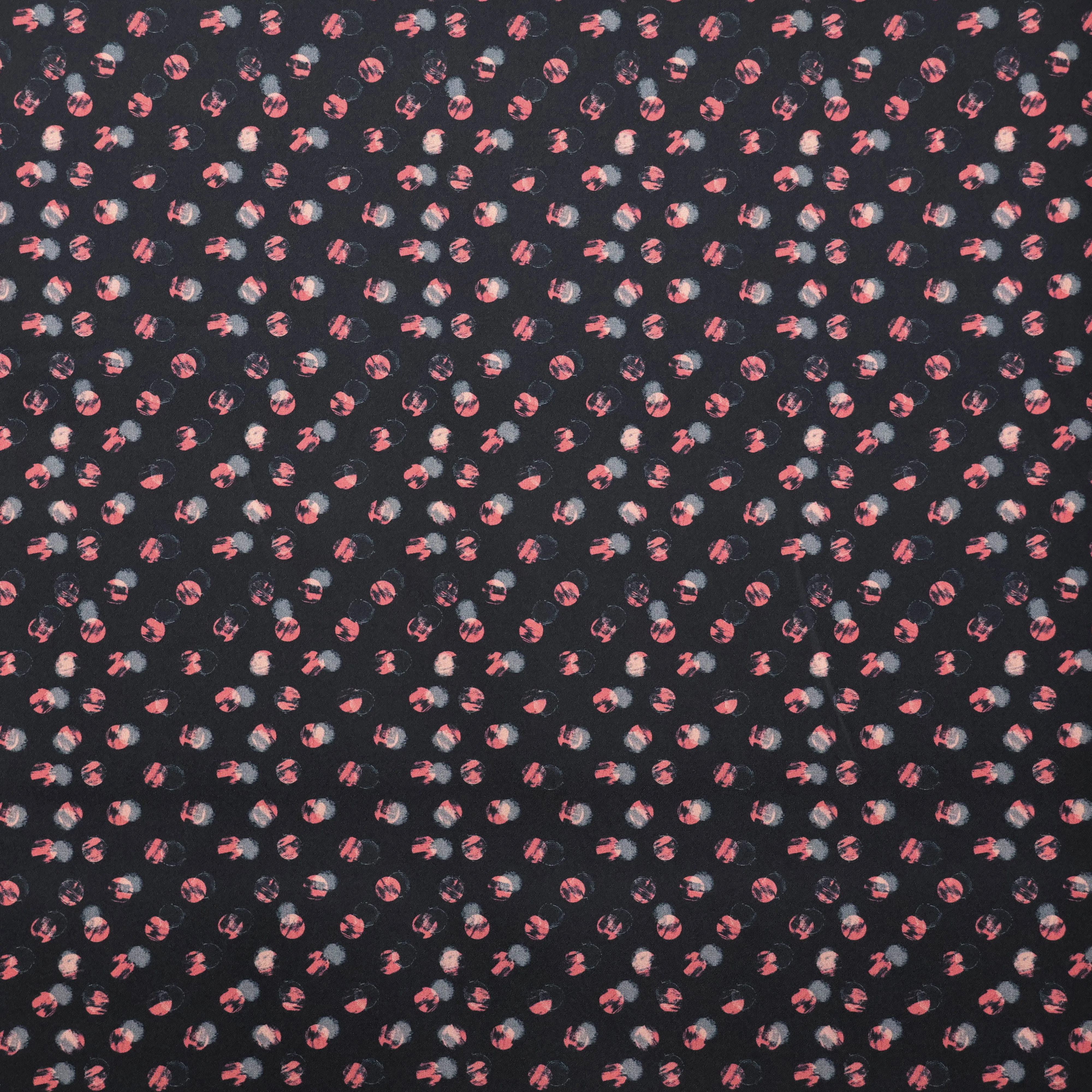 Polyester zwart met bollen