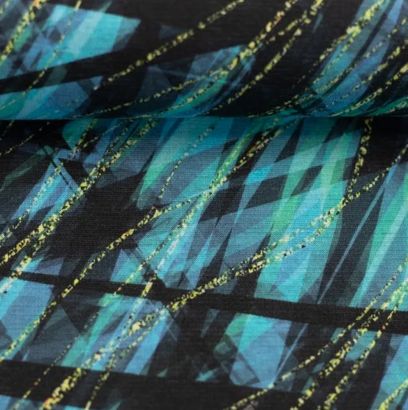 Fleece blauw/zwart gestreept patroon
