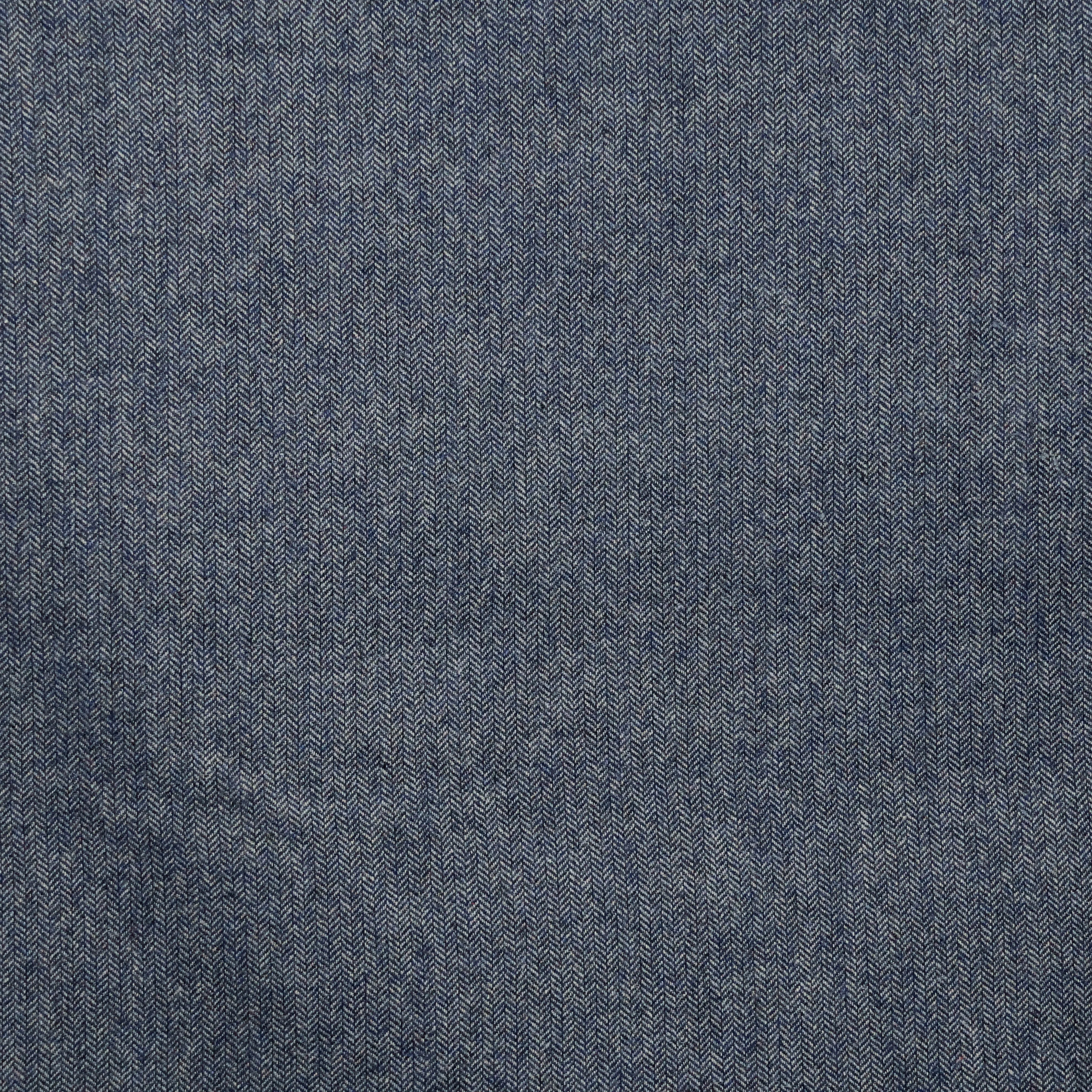 Wolmengeling visgraat blauw wit