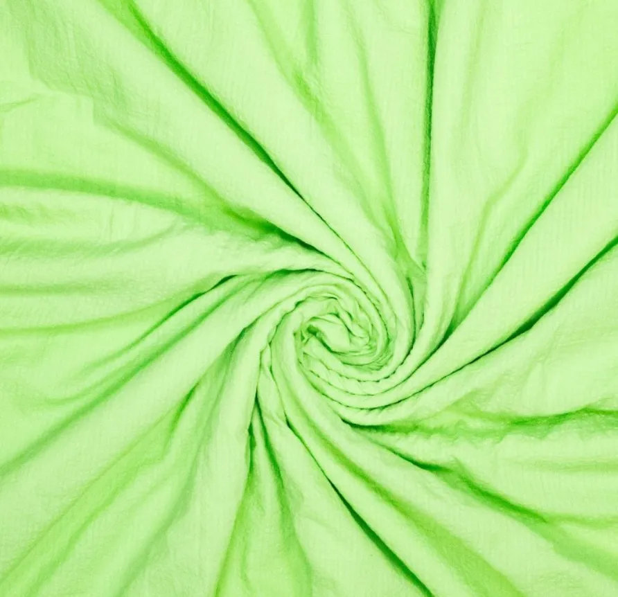 Katoen seersucker lichtgroen