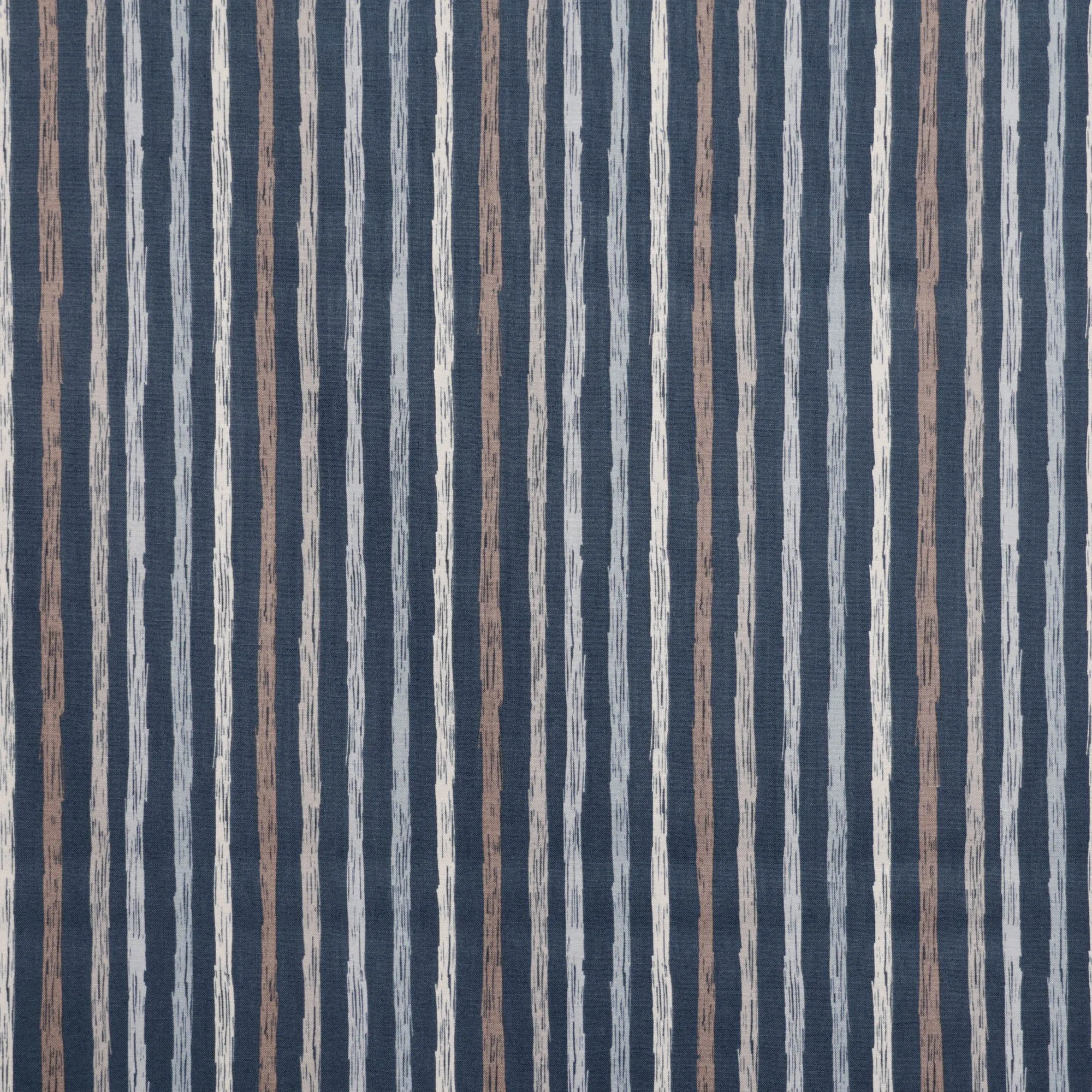 Katoen blauw met strepen