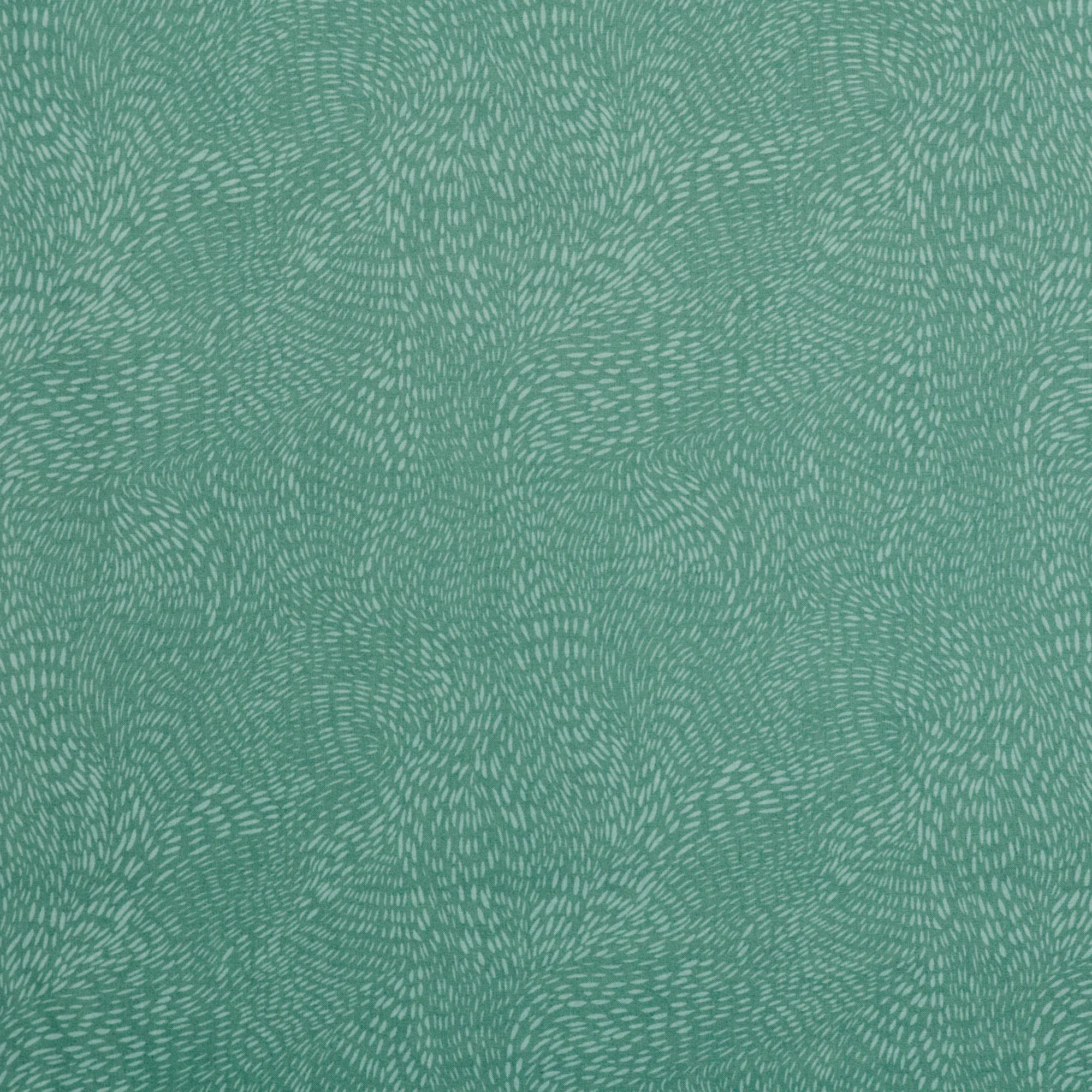 Katoen donker groenblauw met patroon