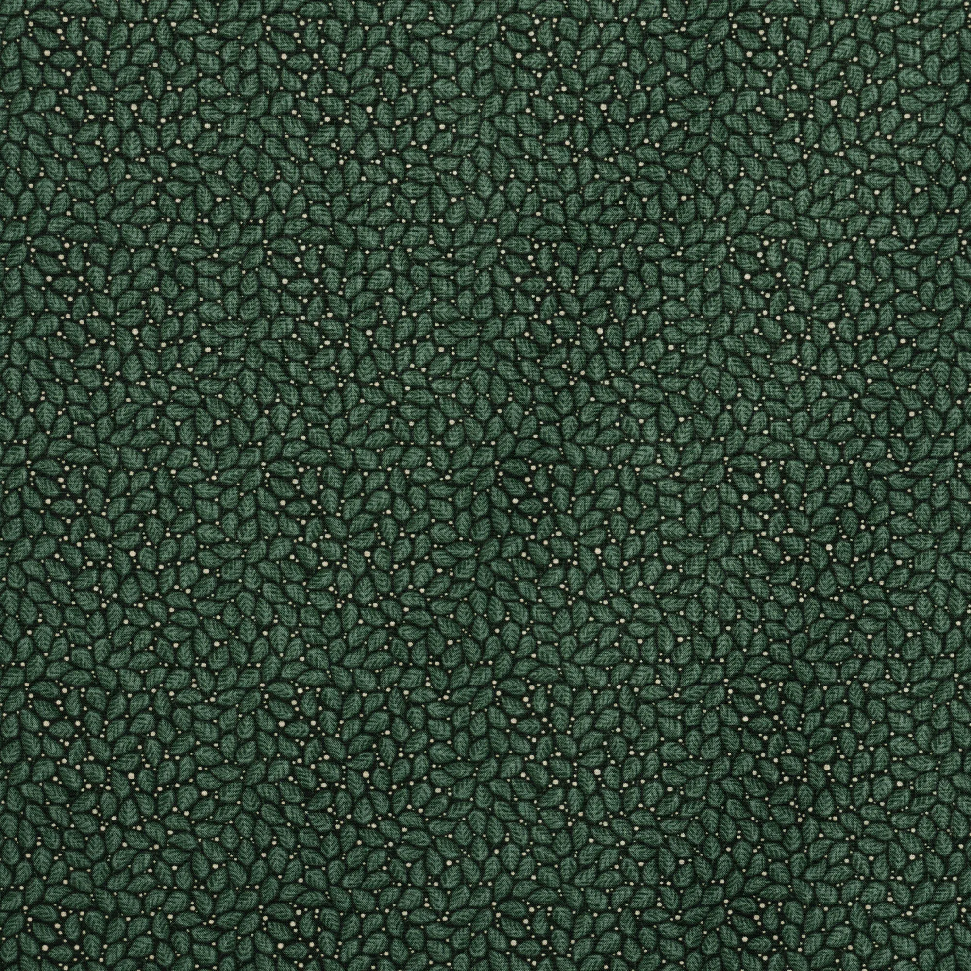 Katoen groen met blaadjes