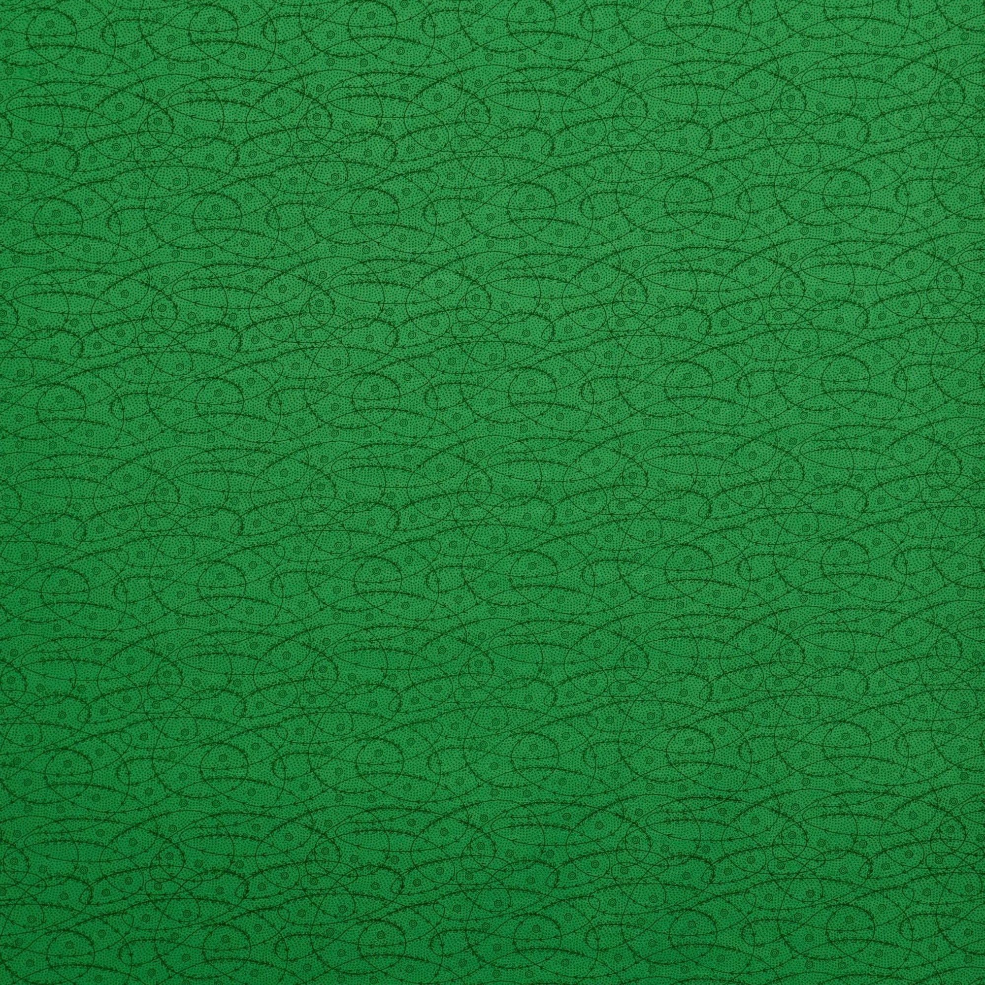 Katoen groen met abstract patroon