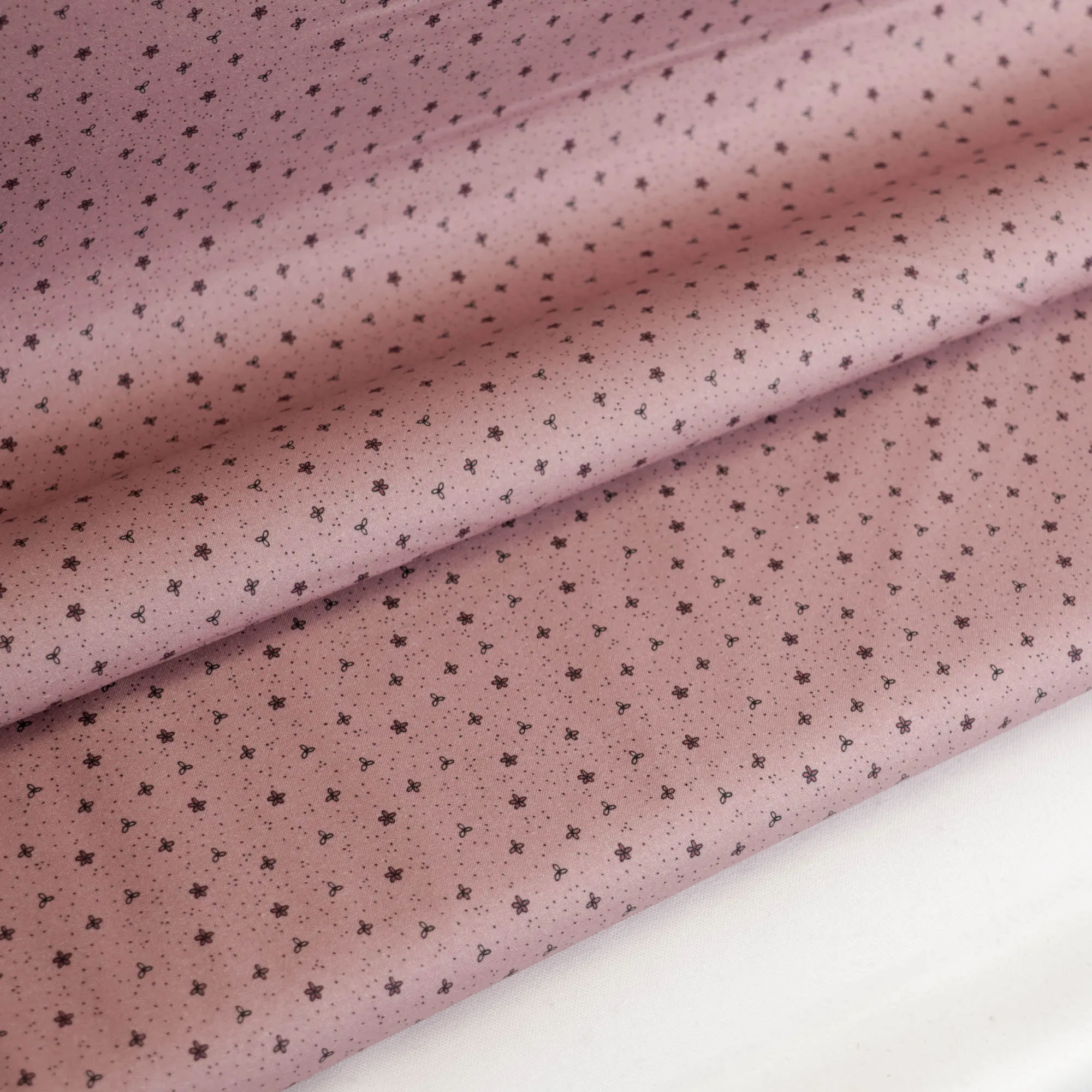 Katoen oud roze met kleine bloemetjes
