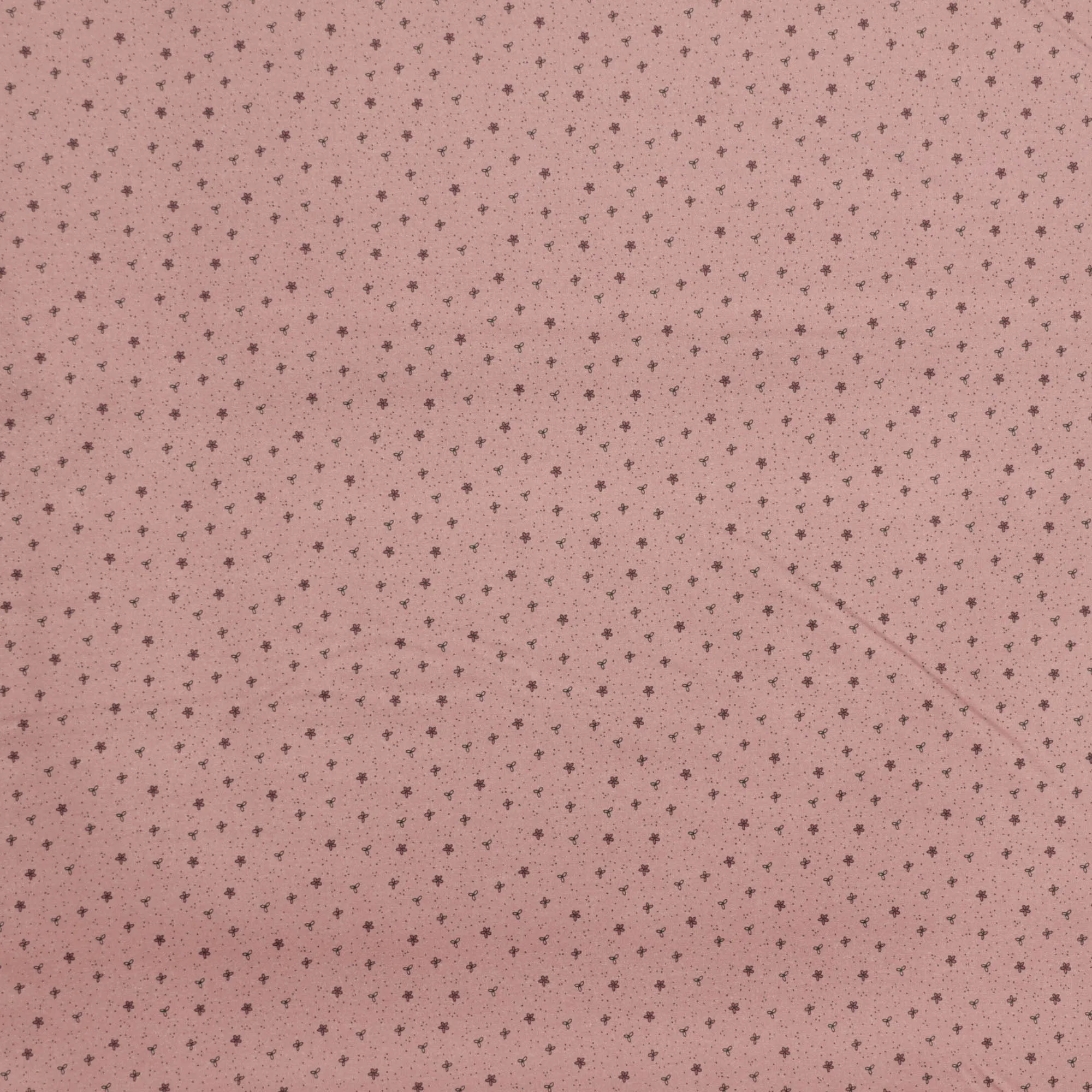 Katoen oud roze met kleine bloemetjes