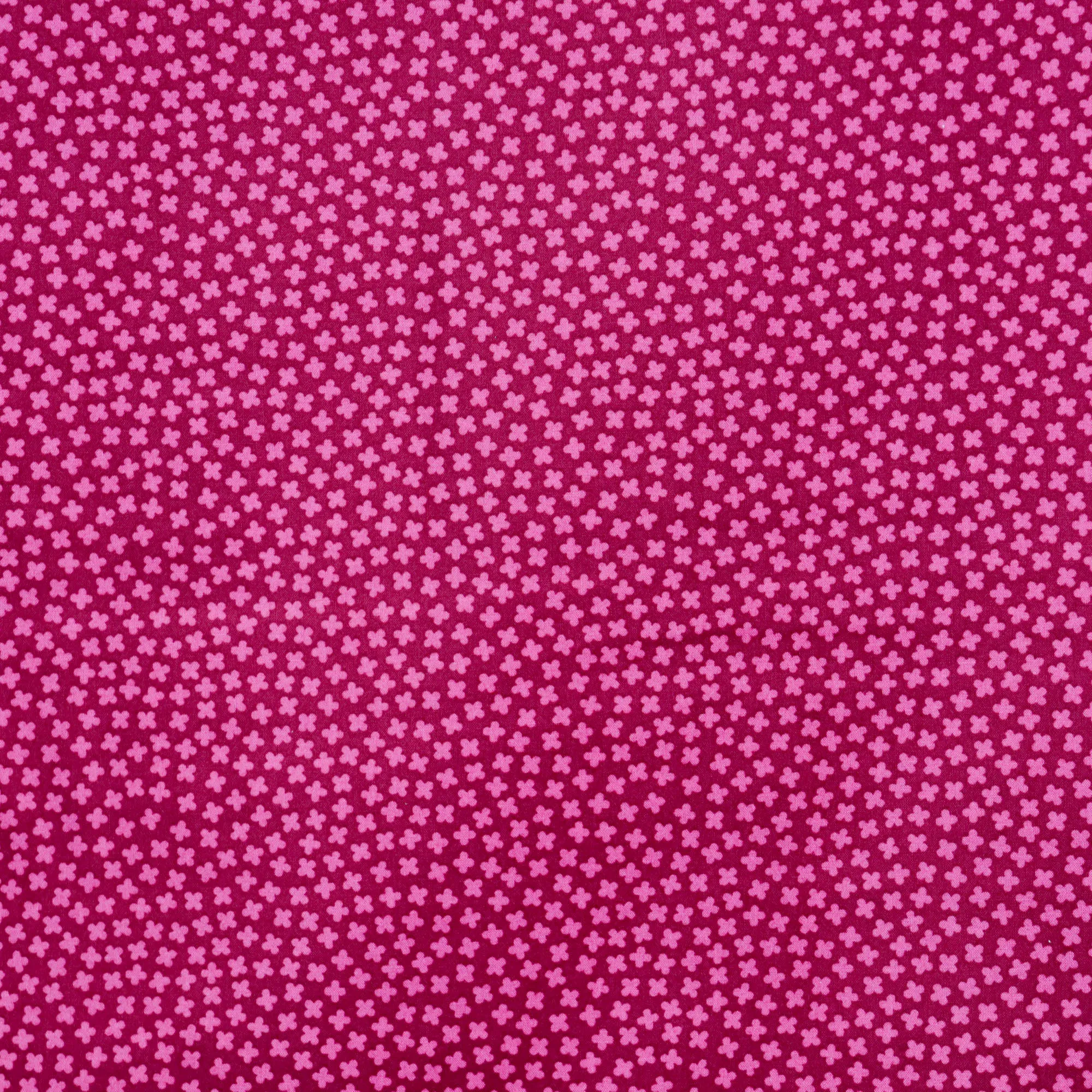 Katoen roze met bloemetjes