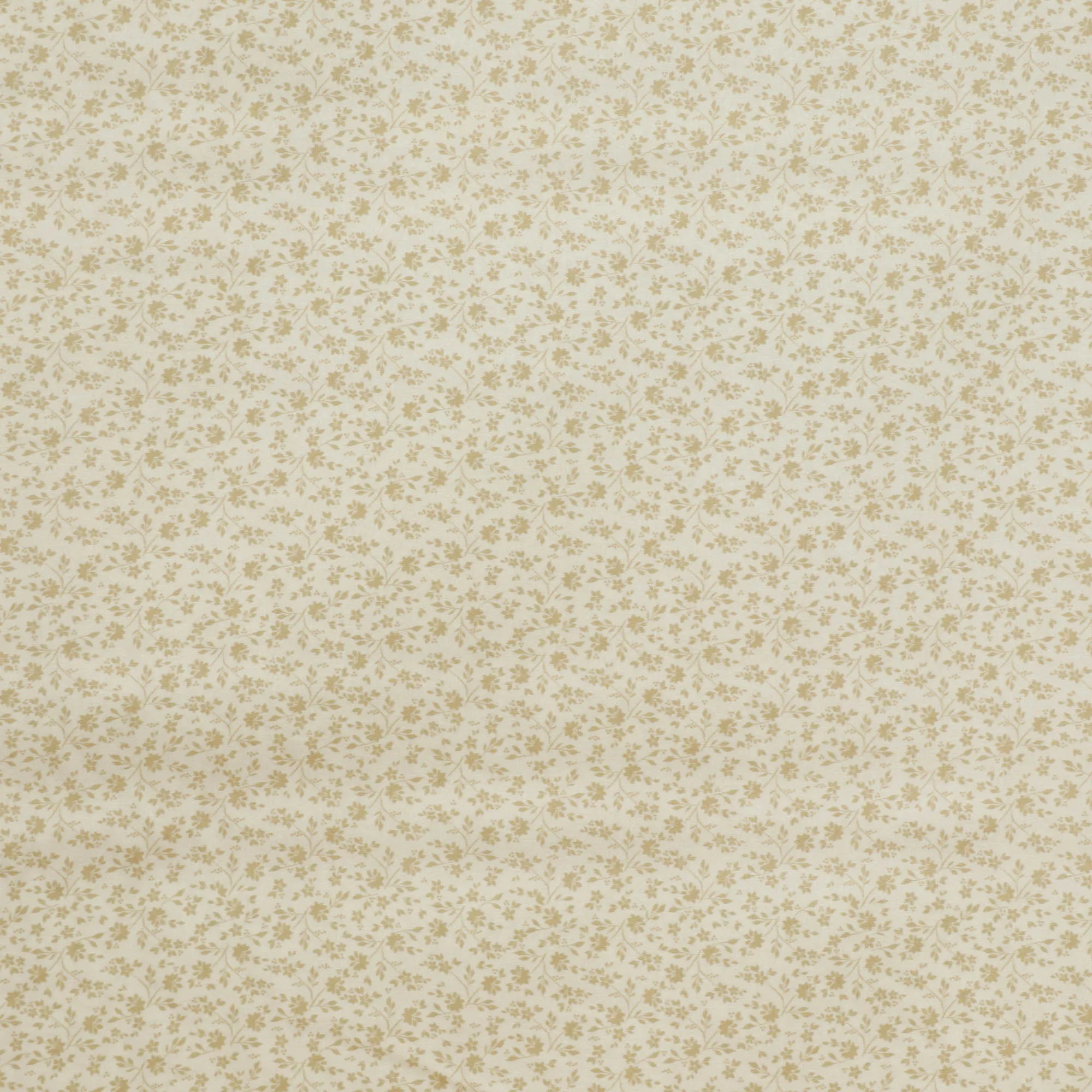 Katoen beige met bloementjes