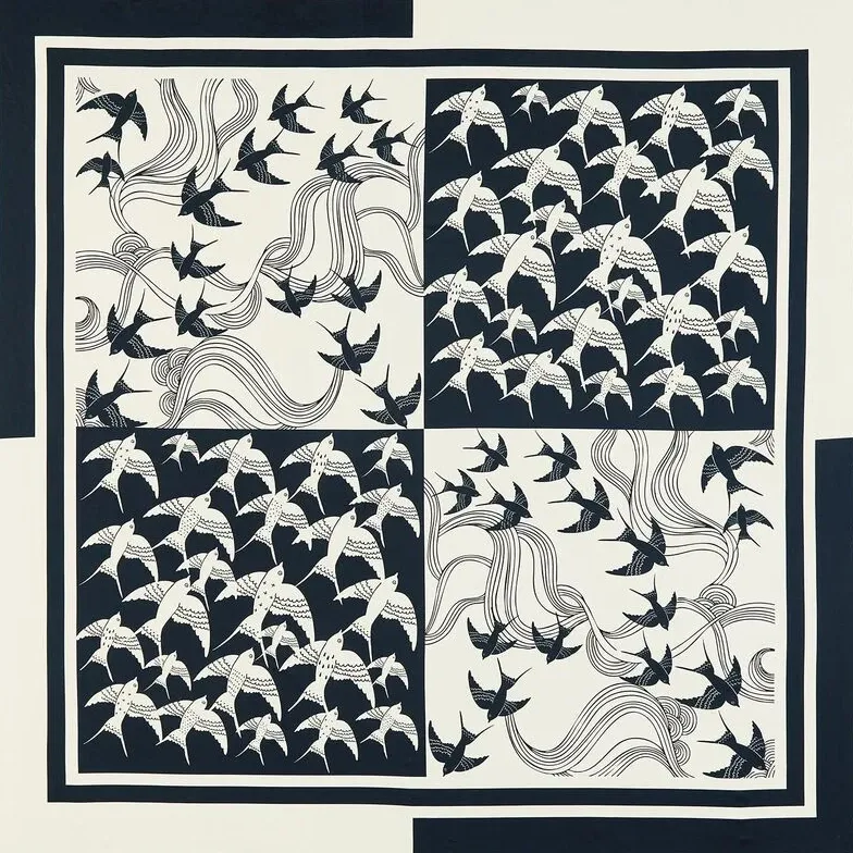 Satijnen paneel zwaluwen - Katia Fabrics