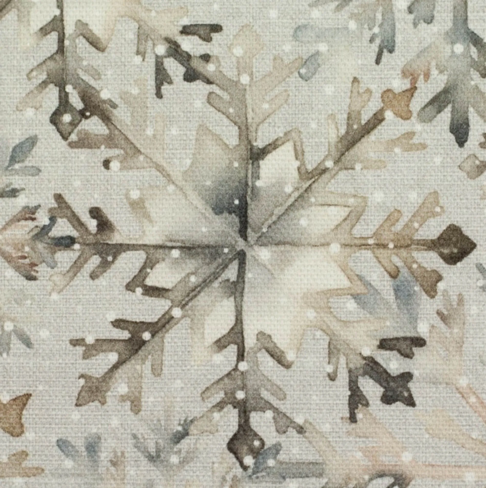 Canvas wit met sneeuwvlokken