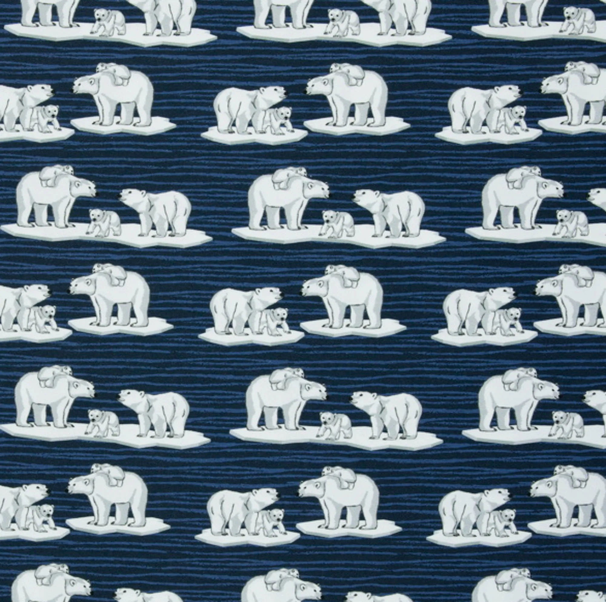 Tricot blauw met strepen en ijsberen