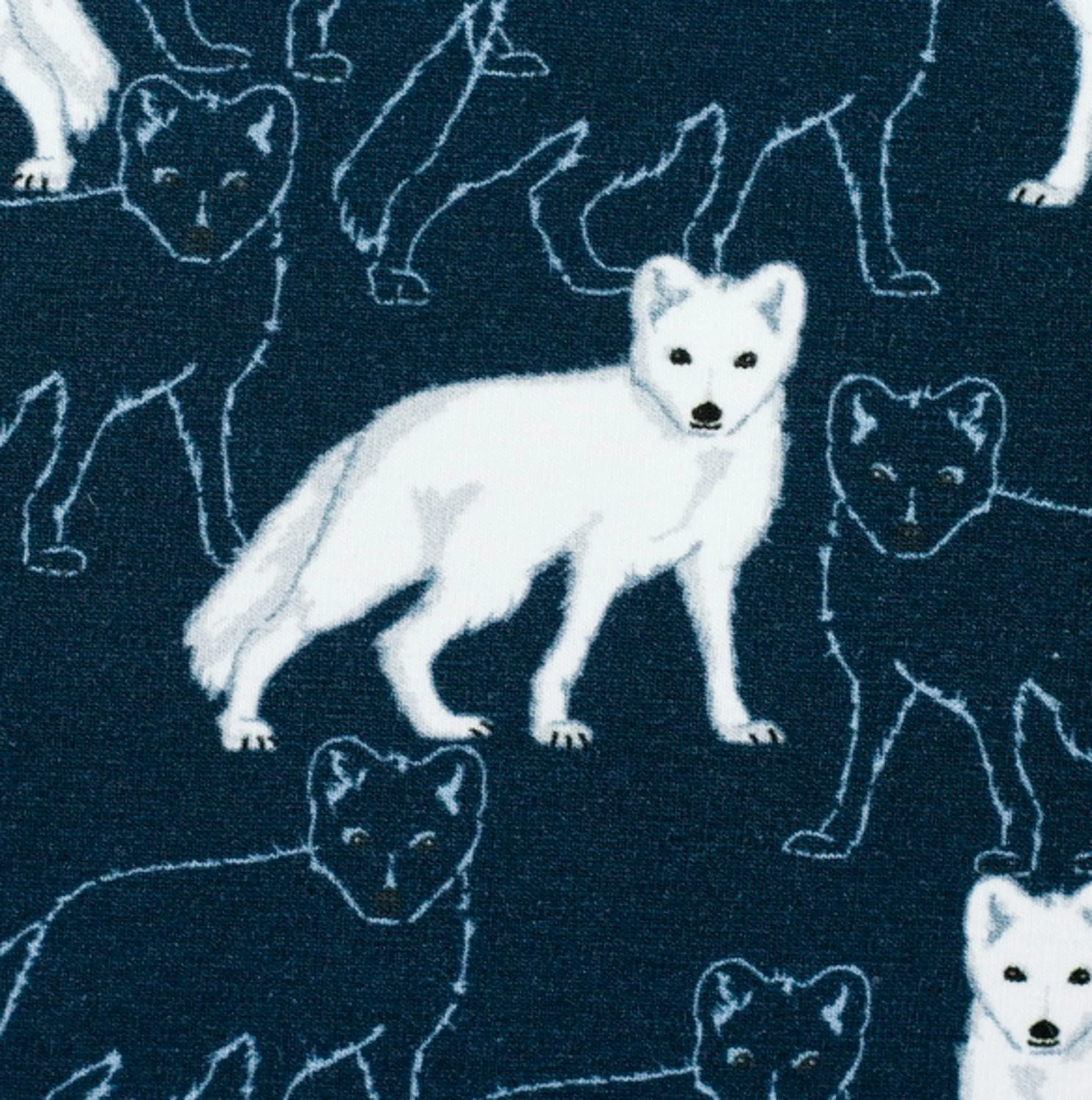 Tricot blauw met witte vos