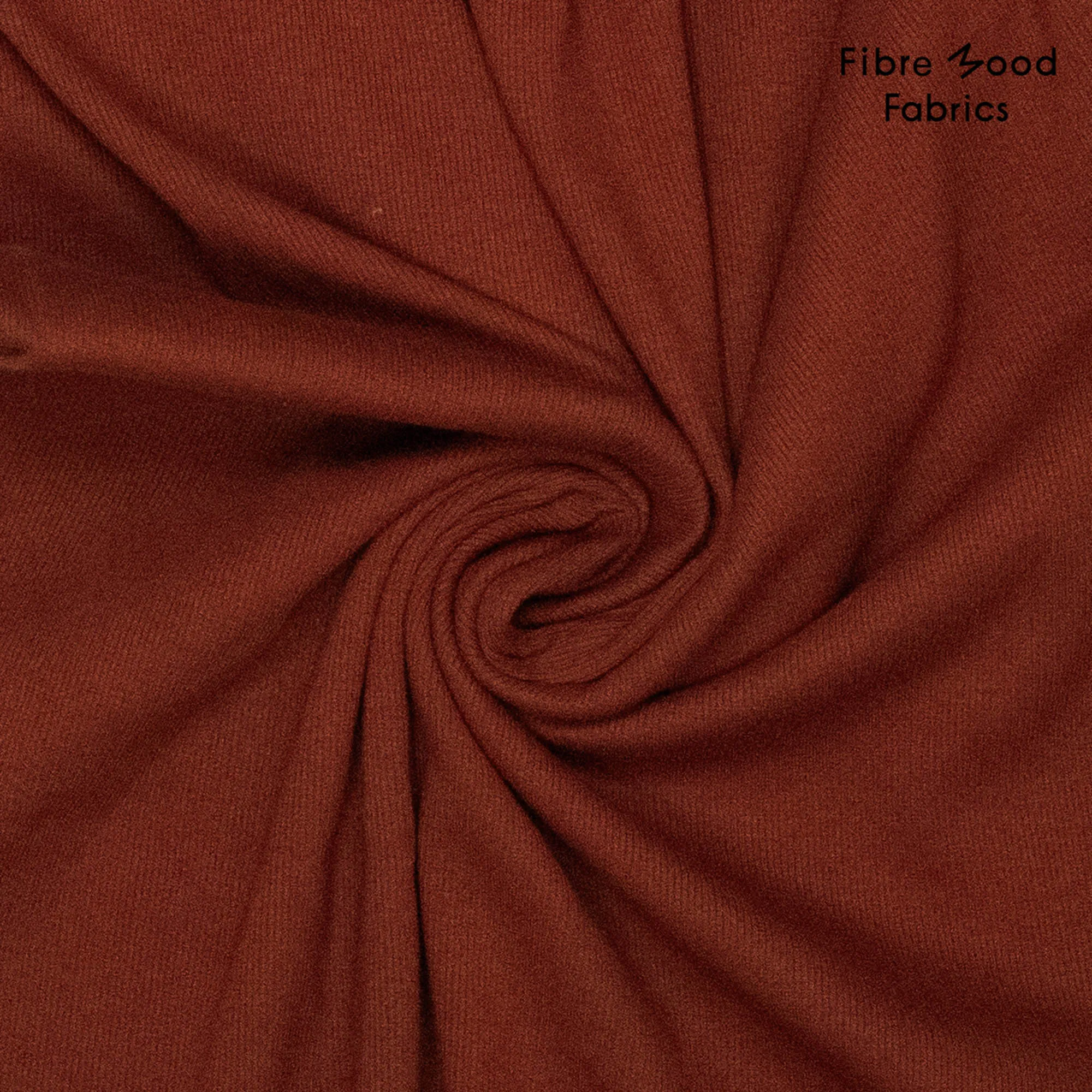 Boordstof rib roodbruin  - Fibre Mood