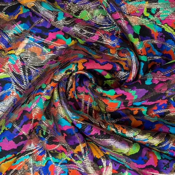 Viscose kleurrijk/metallic patroon  - The Fashion Basement