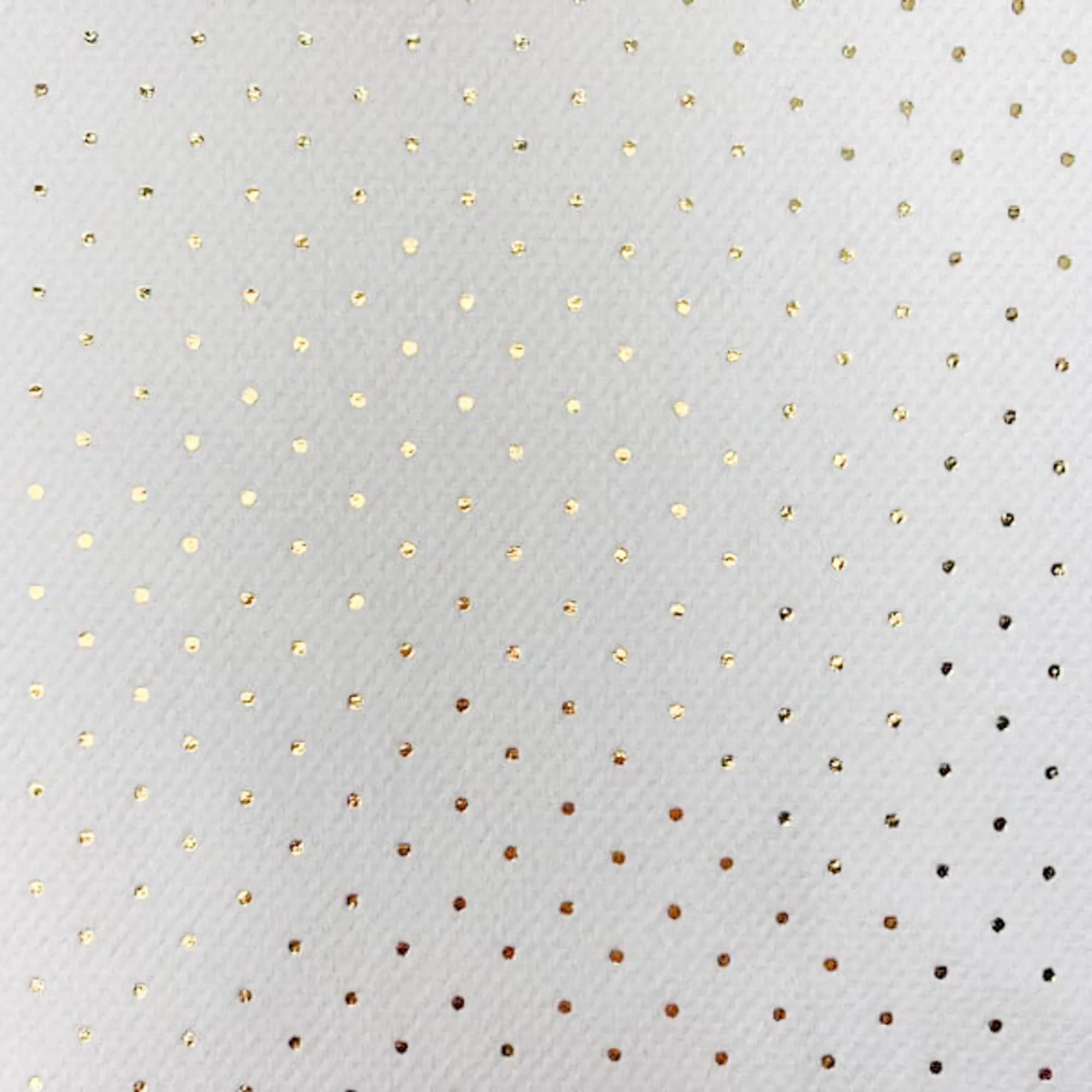 Mantelstof wit met gouden bolletjes  - The Fashion Basement